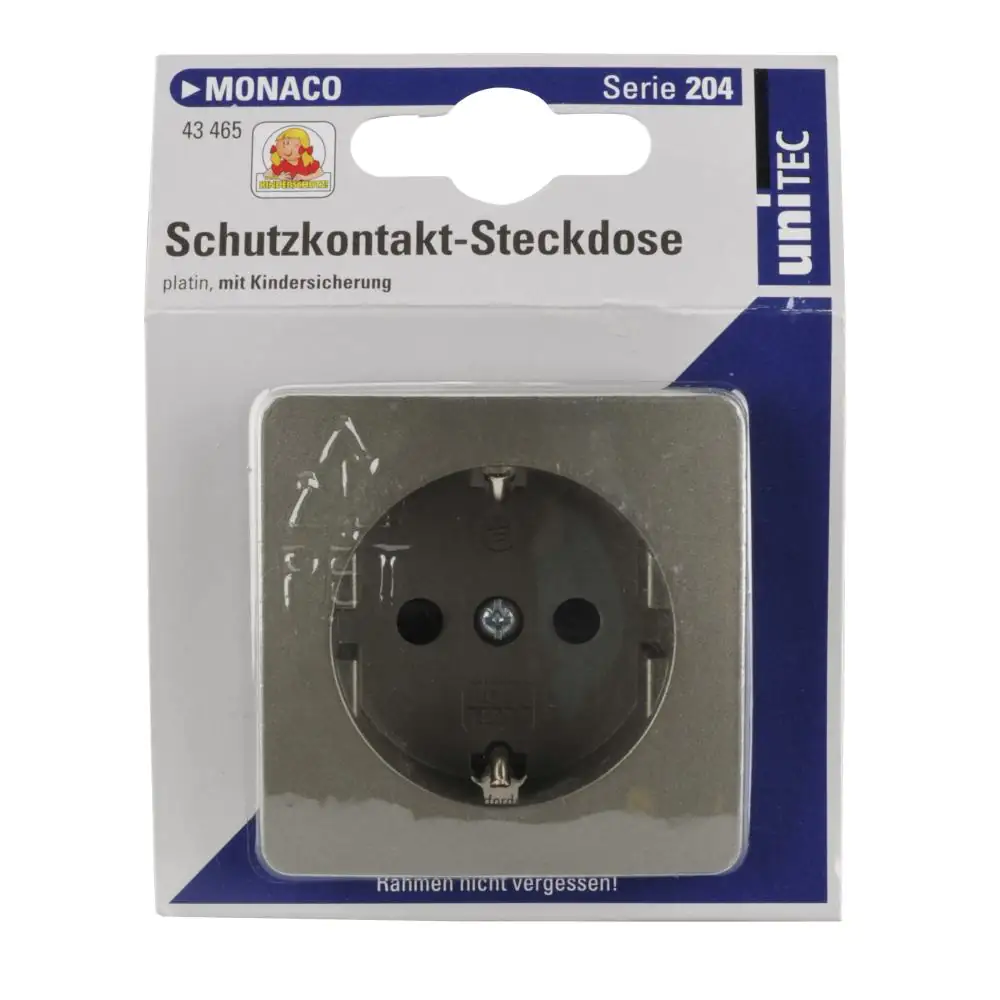 Unitec Steckdose Monaco mit Berührschutz platin Unitec Steckdose Monaco mit Berührschutz platin
