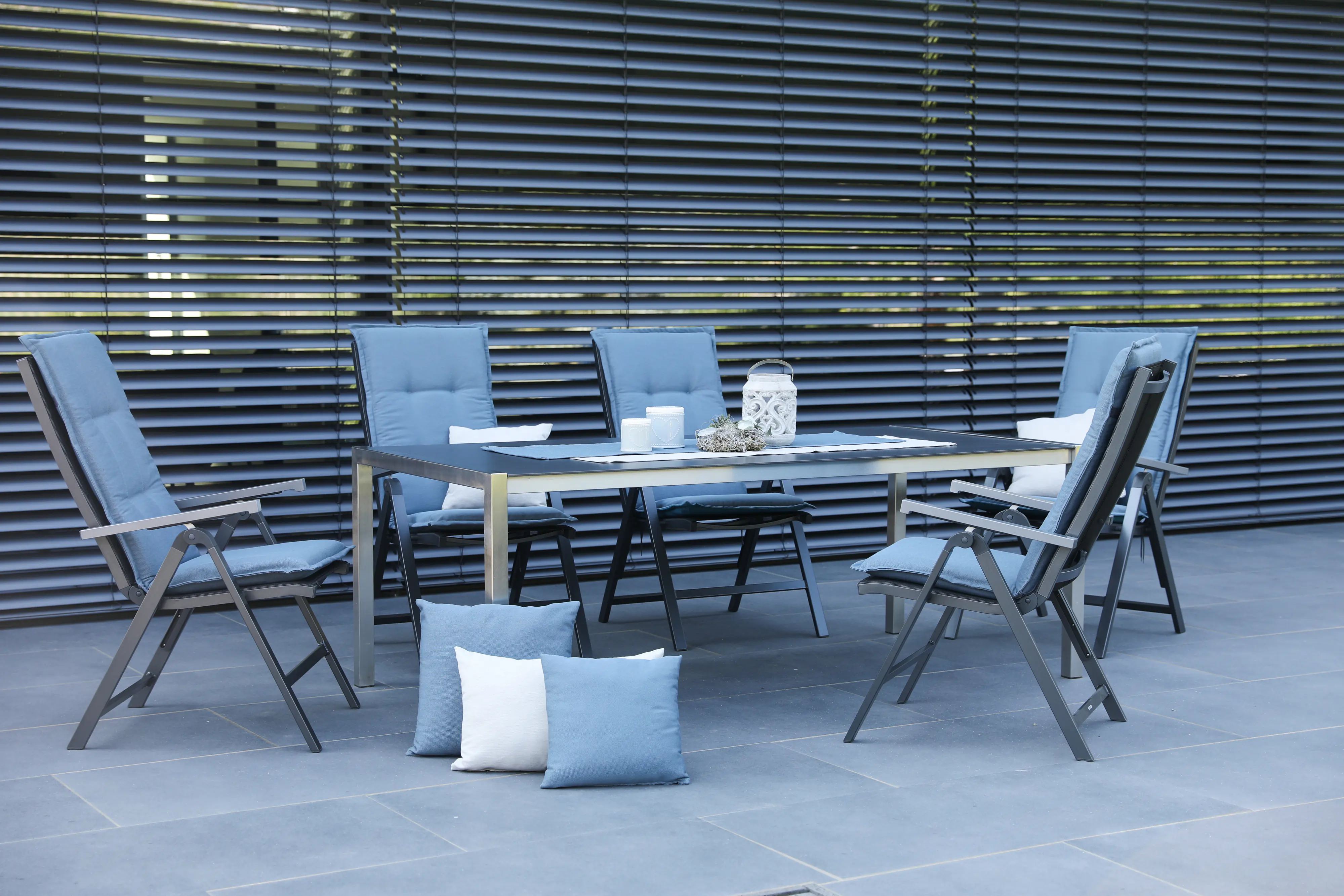 GO-DE Gartenstuhlauflagen hochlehner 120 x 50 x 7 cm blau