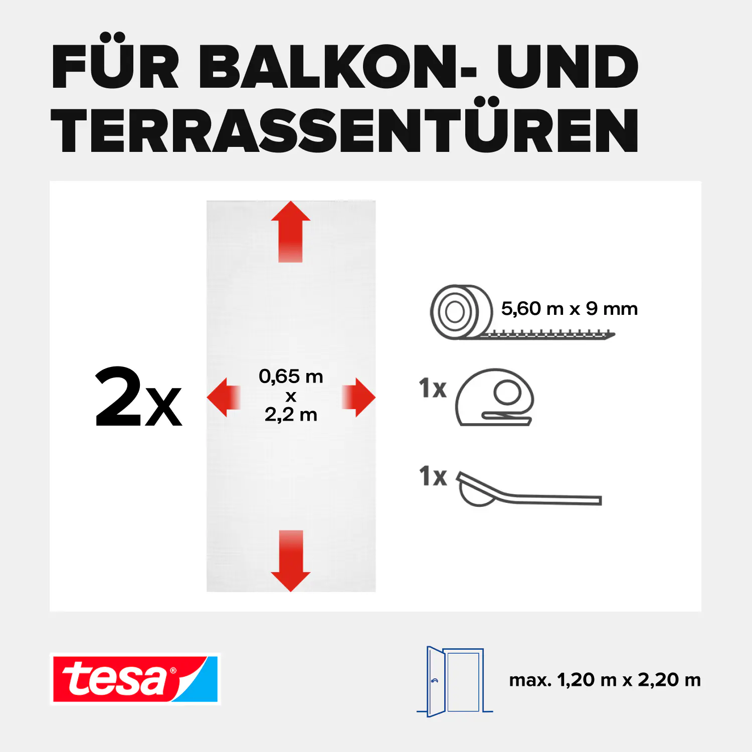 tesa Fliegenschutz-Tür COMFORT 120 x 220 cm - anthrazit