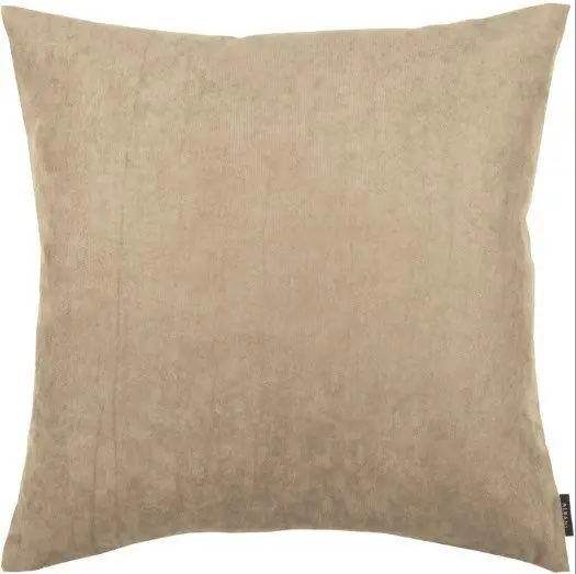 Kissen Velour Taupe mit Füllung 50 x 50 cm 