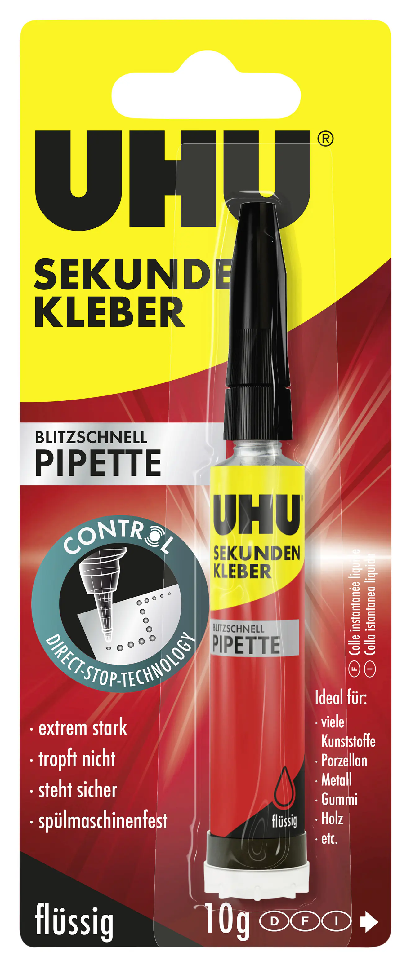 UHU Sekundenkleber blitzschnell Pipette Control 10 g