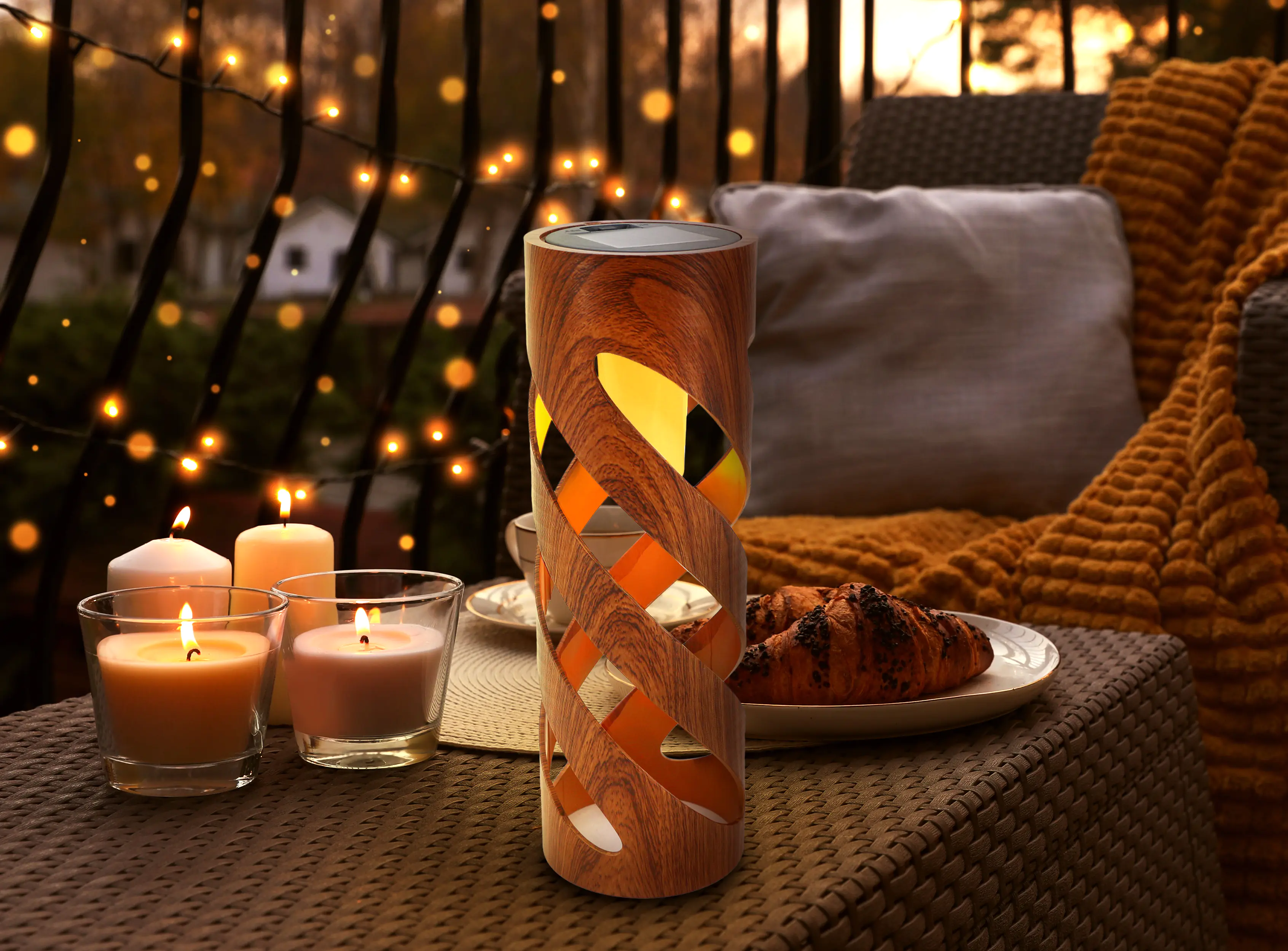 Light & More LED Solarleuchte Durra braun