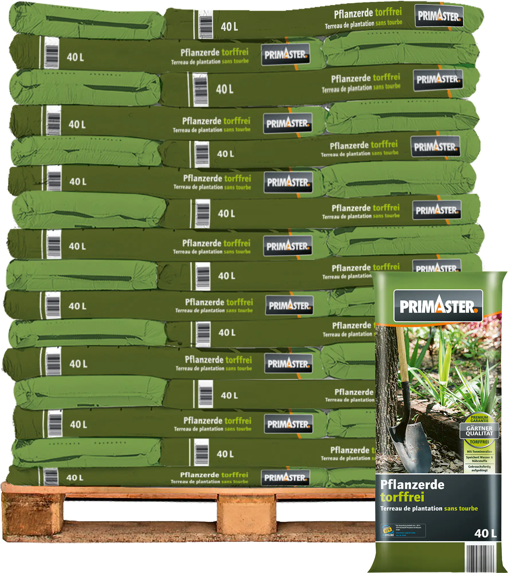 Primaster Pflanzerde 40 L torffrei, Palettenabnahme 51 Pack
