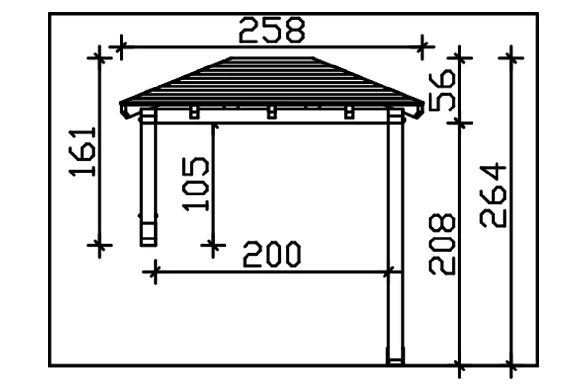 SKAN HOLZ Vordach Wismar Typ 3 258 x 126 cm, natur SKAN HOLZ Vordach Wismar Typ 3 258 x 126 cm, natur