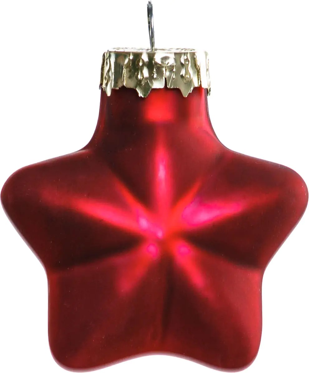 2076601538677_03 TrendLine Weihnachtskugeln Glas-Sterne 4 cm ochsenblut 12 Stück