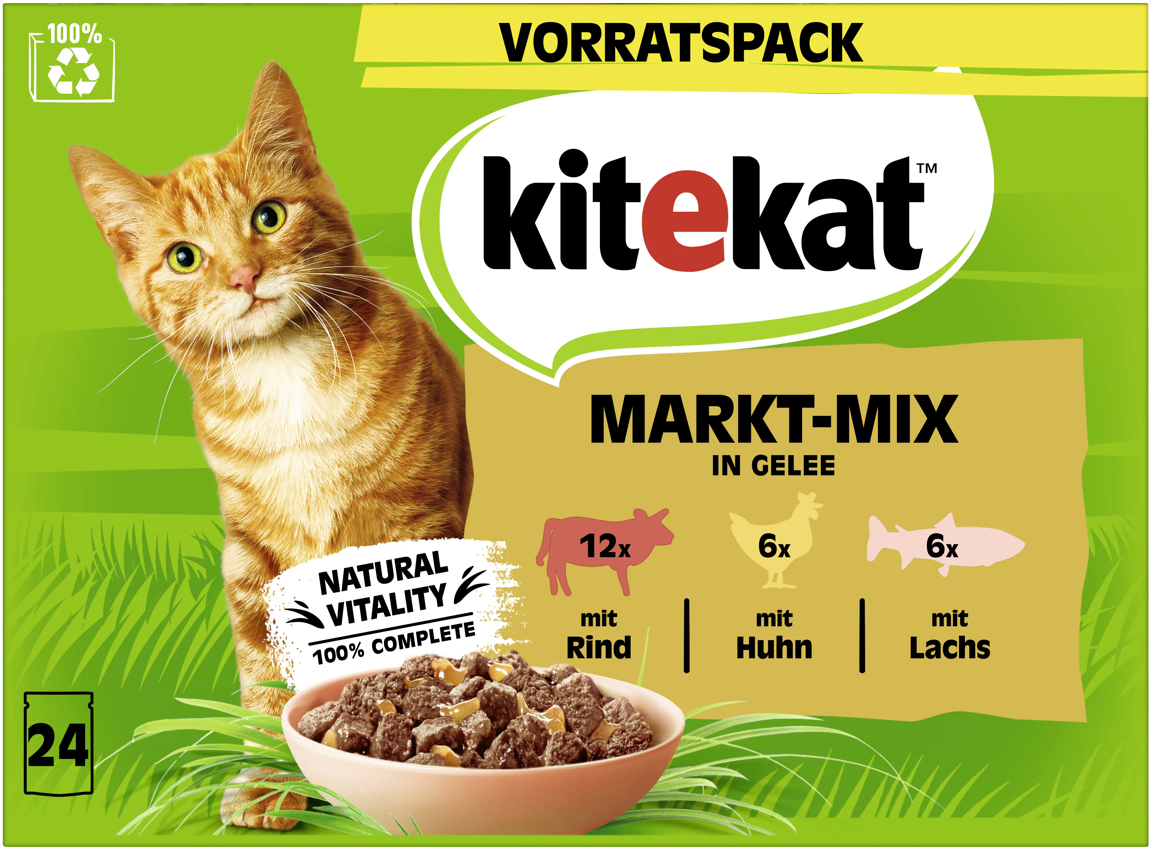 Kitekat Markt-Mix in Gelee Multipack Vorratspack 24x85 g