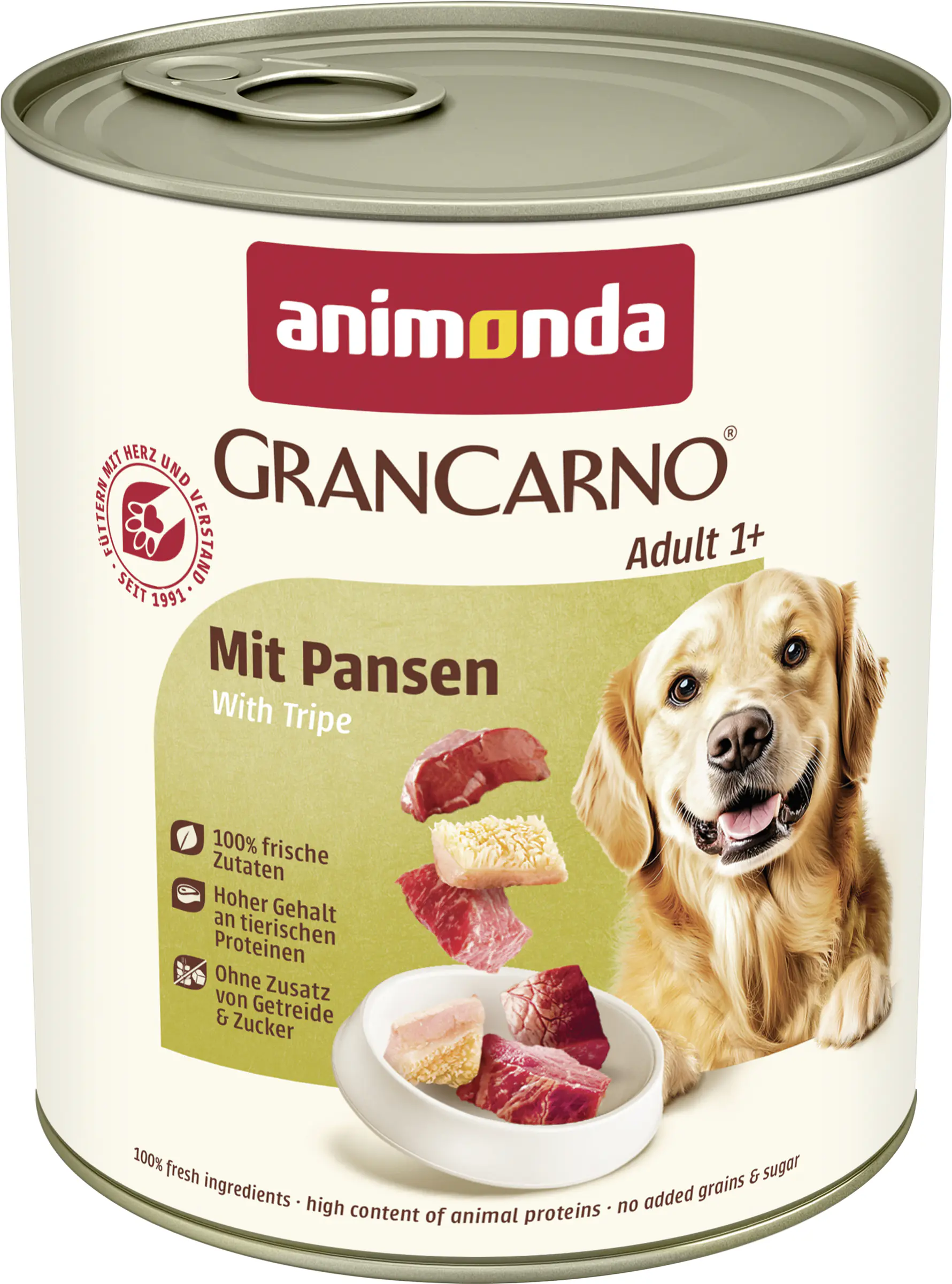 Animonda GranCarno Hundenassfutter Adult getreidefrei 800 g Pansen