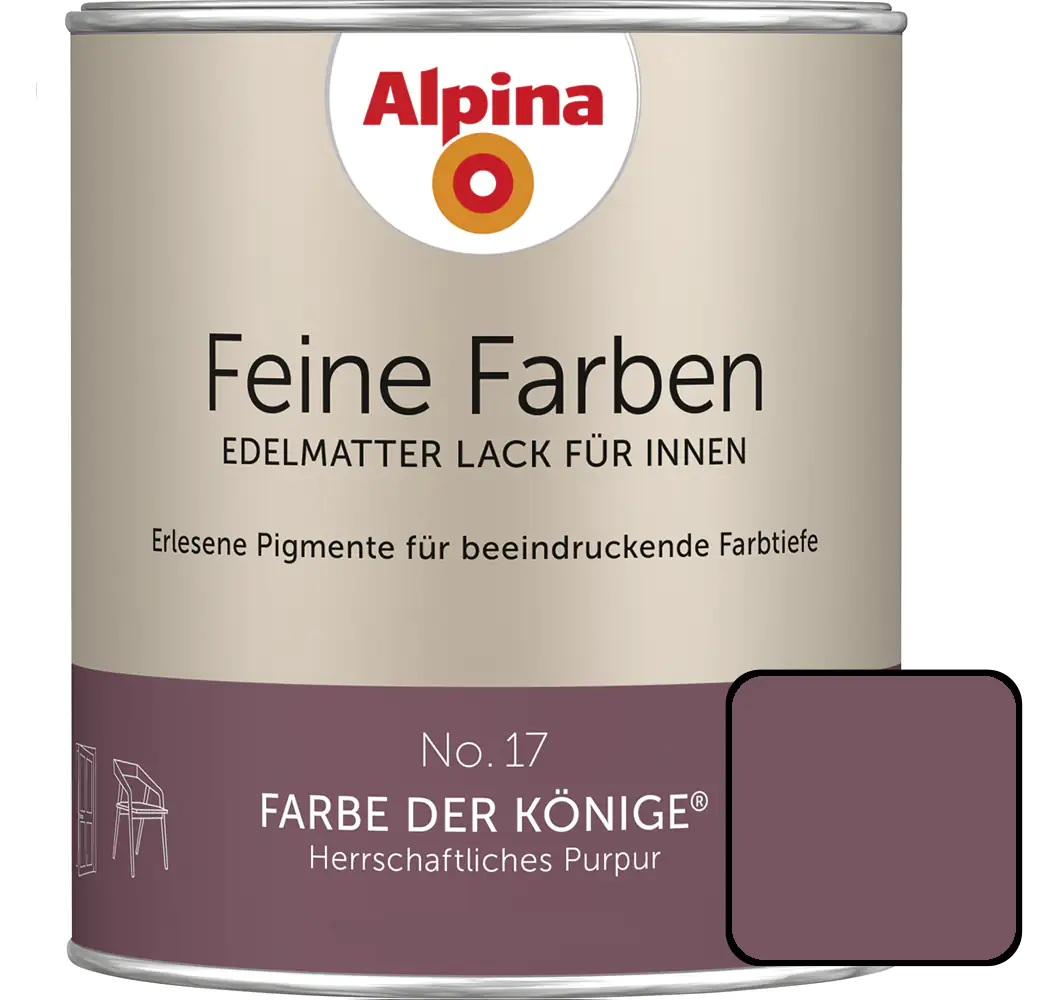 Alpina Feine Farben Lack No. 17 Farbe der Könige  purpur edelmatt 750 ml Alpina Feine Farben Lack No. 17 Farbe der Könige  purpur edelmatt 750 ml