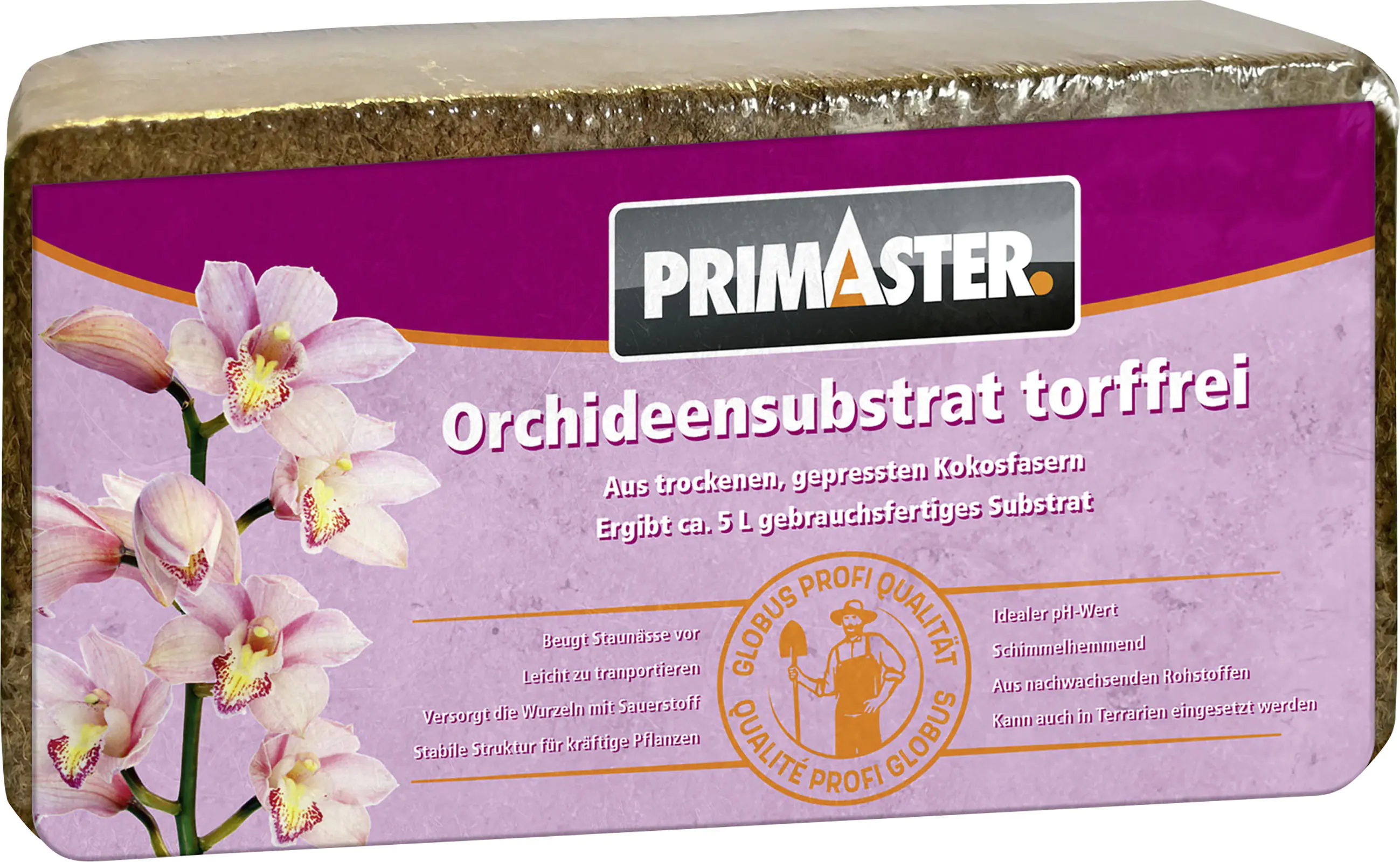 Primaster Orchideensubstrat torffrei Brikett für 5 Liter Primaster Orchideensubstrat torffrei Brikett für 5 Liter