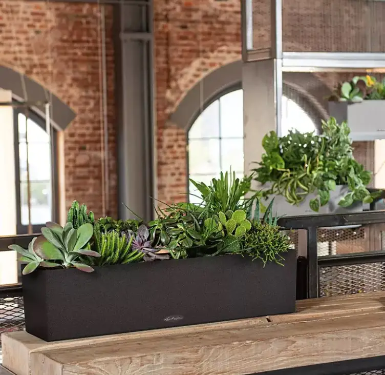 Lechuza Balkonkasten Balconera Stone 80 graphitschwarz