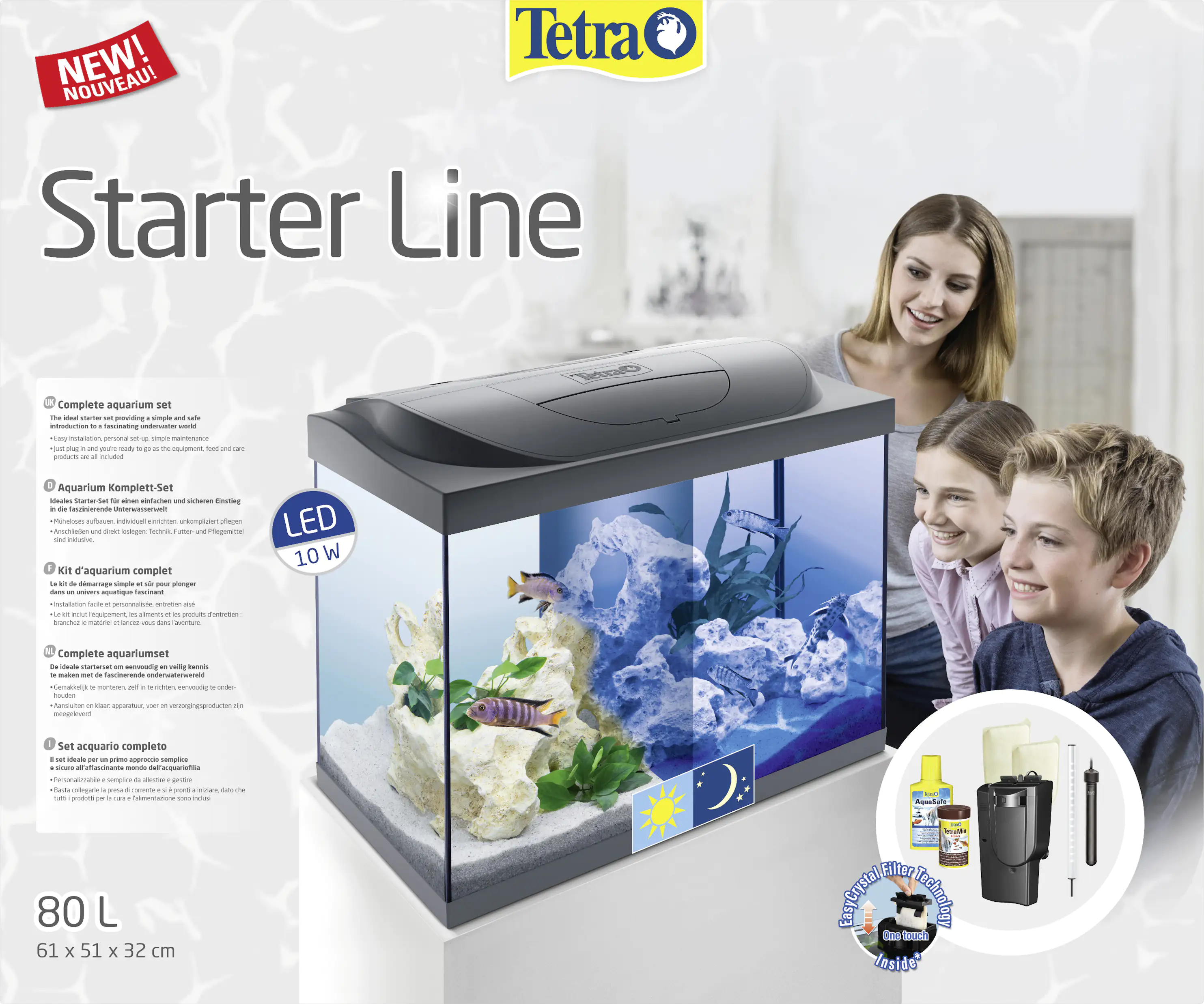 Tetra Aquarium-Komplettset LED Starter Line 80 L schwarz