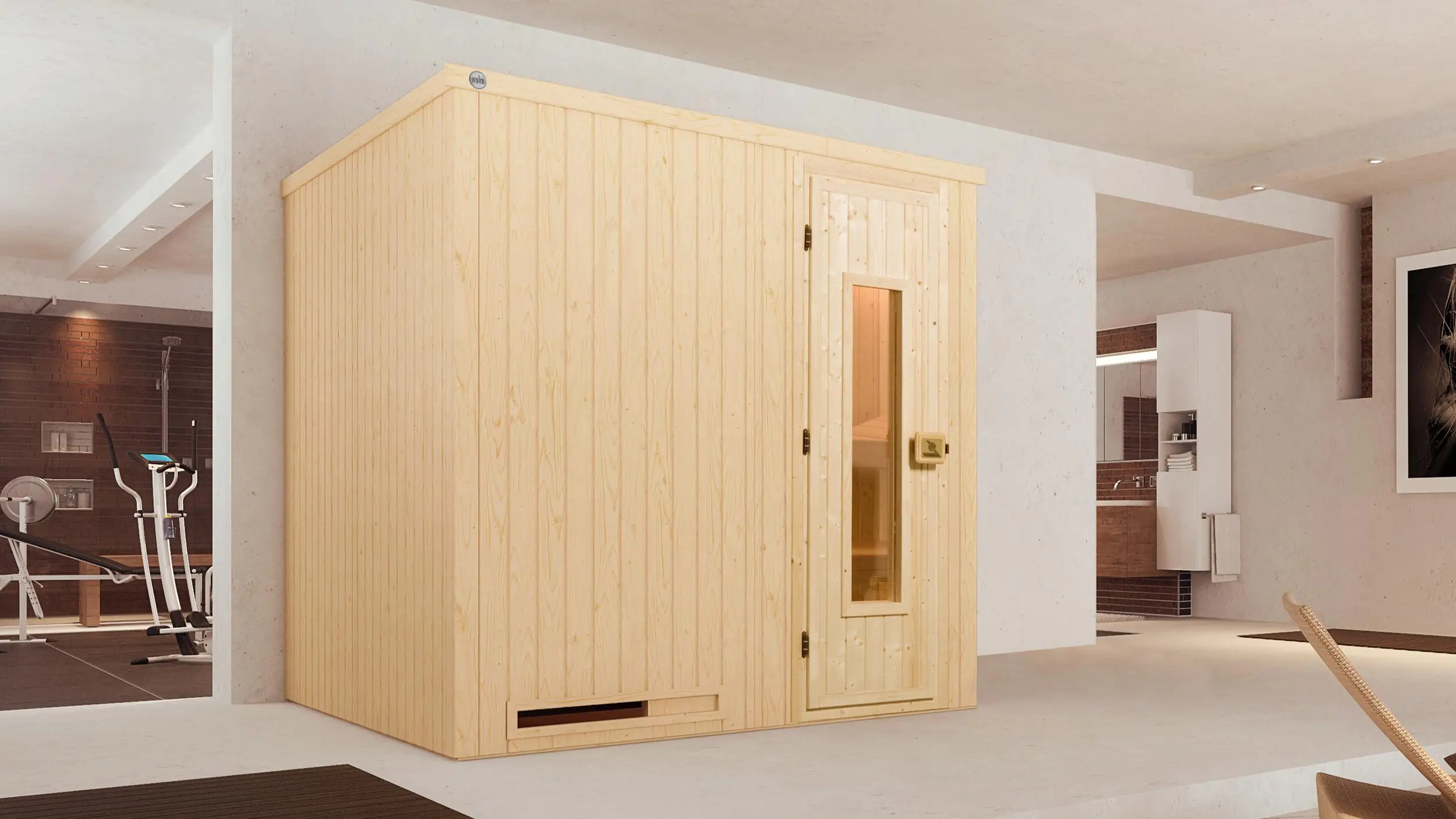 Weka Element-Sauna Halmstad 2 mit Holztür