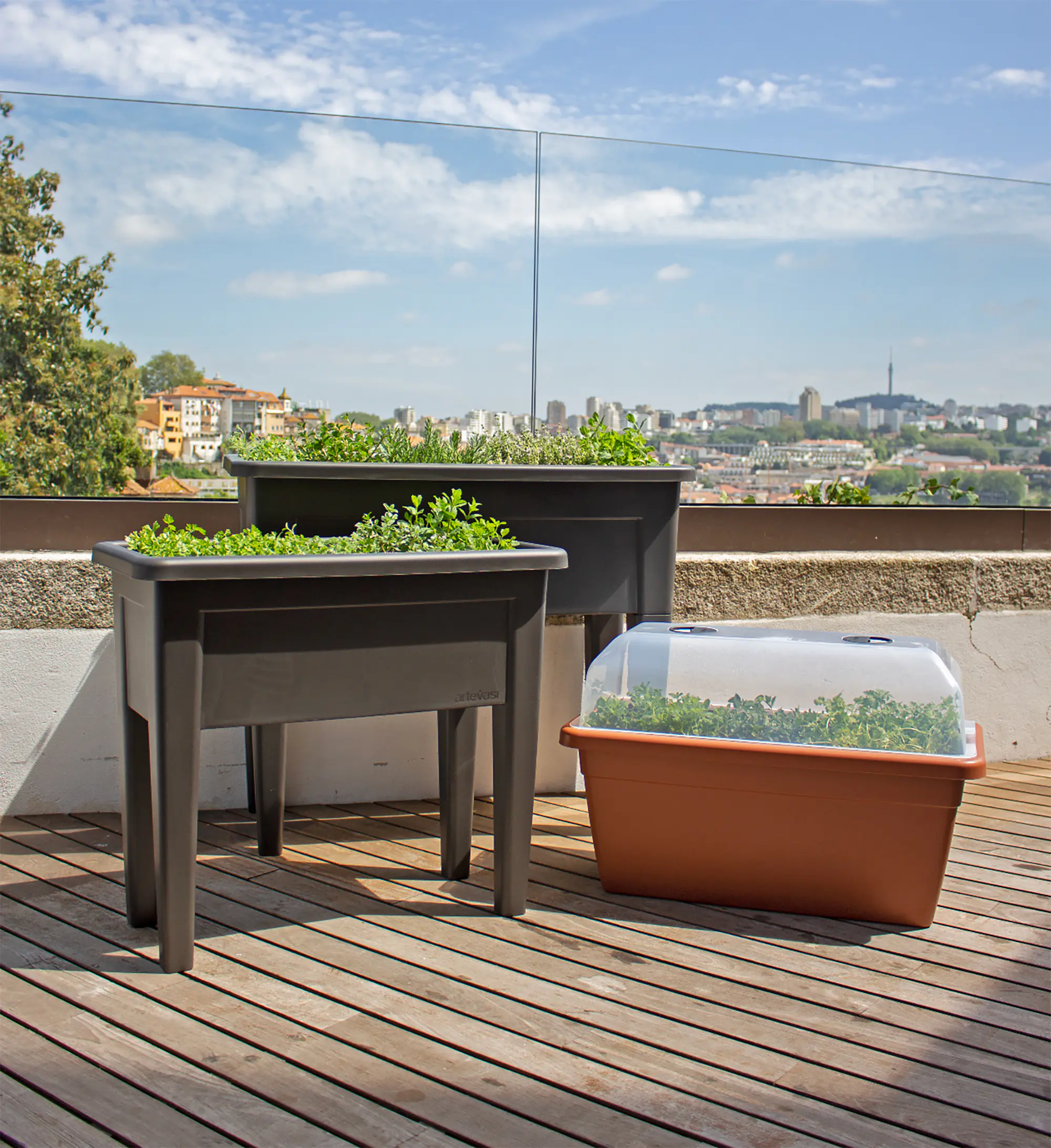 Artevasi Pflanzkasten Venezia Xl Kunststoff terrakotta matt 60 x 30 x 27 cm 