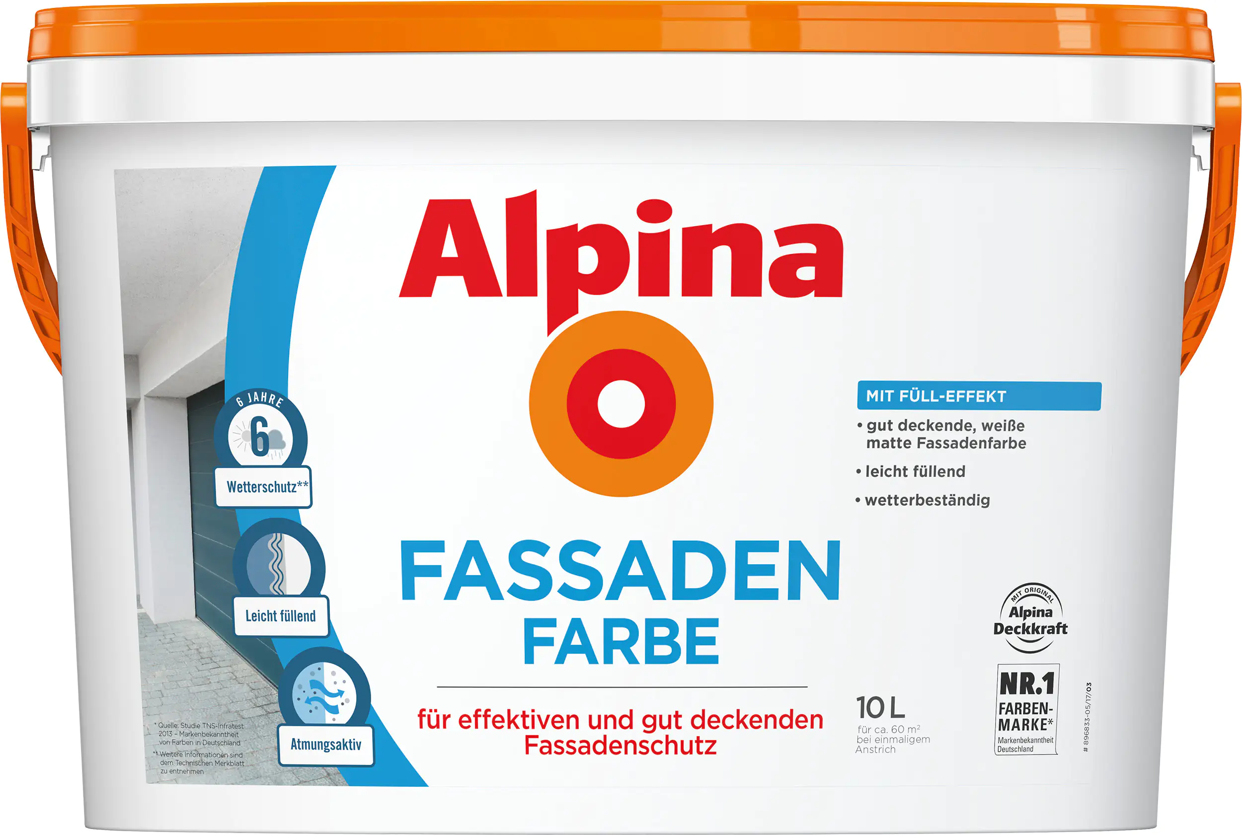 4001244757138 Alpina Fassadenfarbe 10 L weiß matt