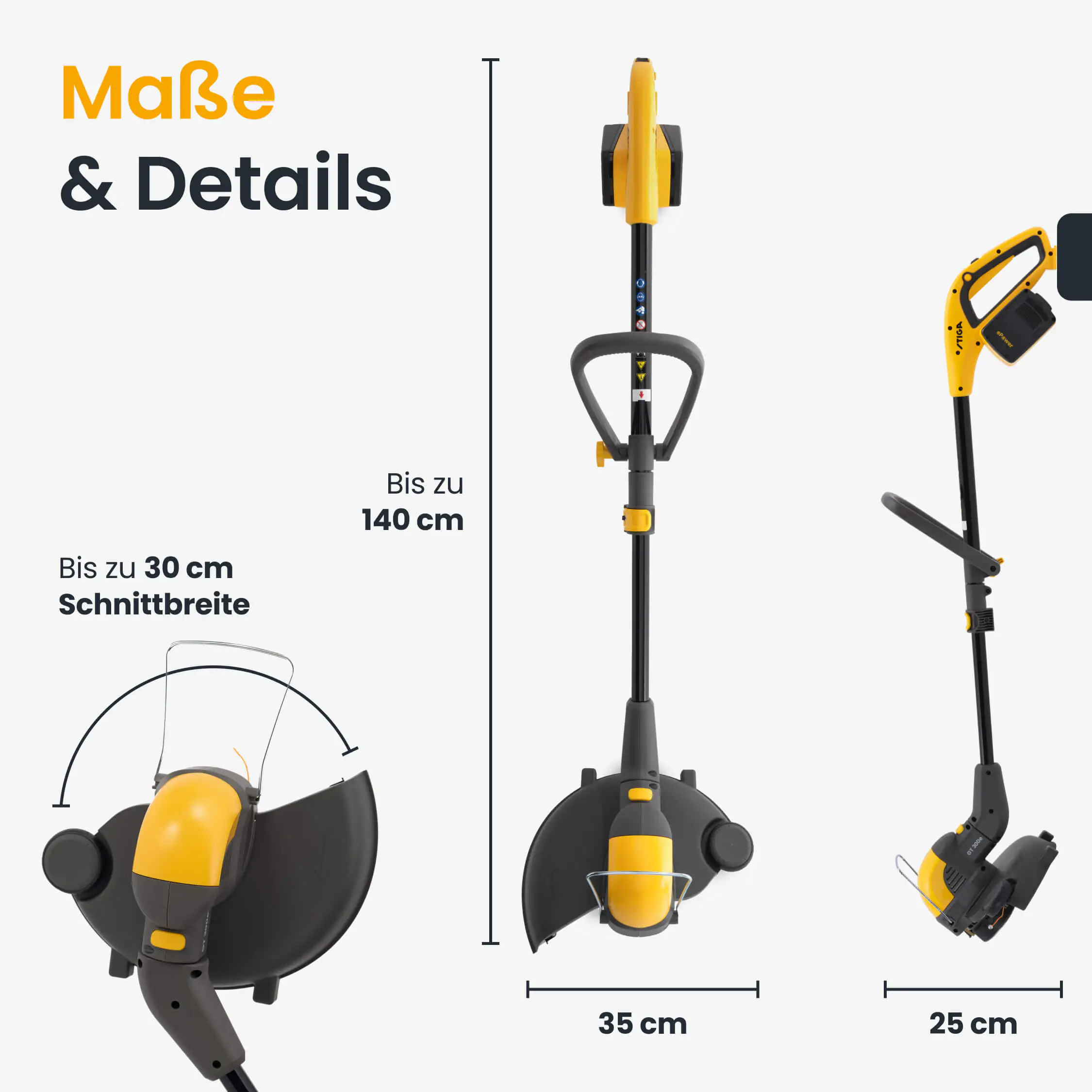 Stiga Akku-Trimmer GT 300e Set inkl. Akkus und Ladegerät