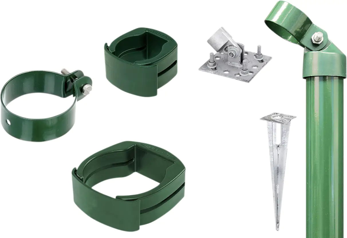 Alberts Zaunanschluss-Set zweiseitige Verbindung Ø 6 cm 122 cm grün 2 Stk