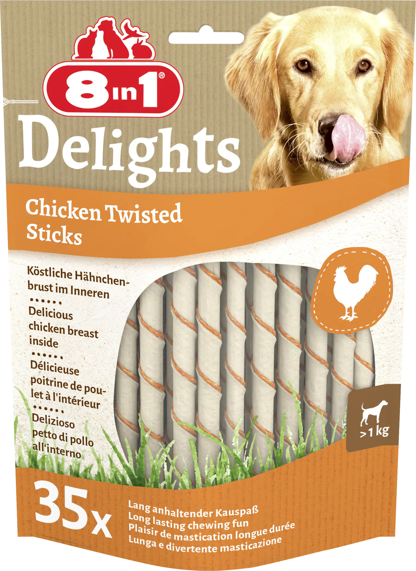 8in1 Delights Hundesnack Twisted Sticks
