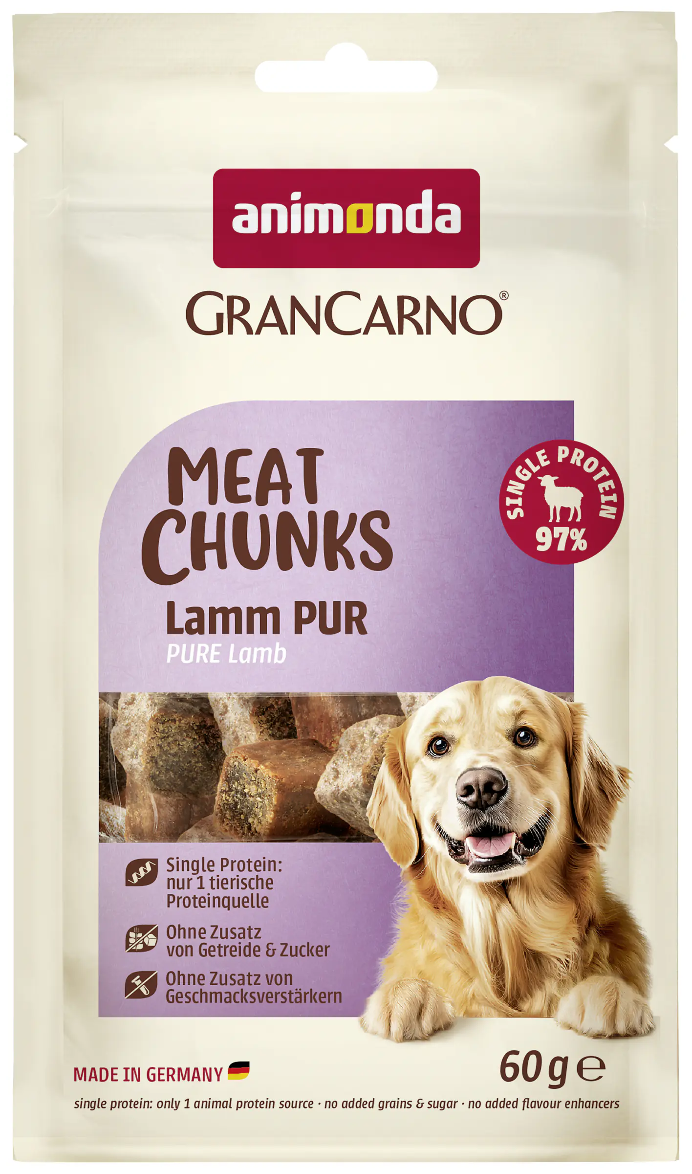 Animonda Meat Chunks Hundesnack Adult Lamm pur 60 g