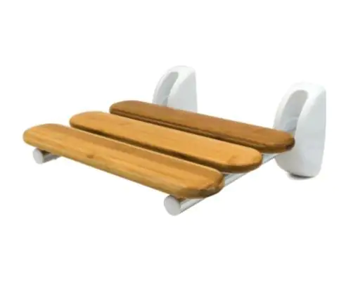 Ridder Duschklappsitz Pro weiß Sitzfläche 36 x 25,4 cm Bambus Farbe: weiß/natur