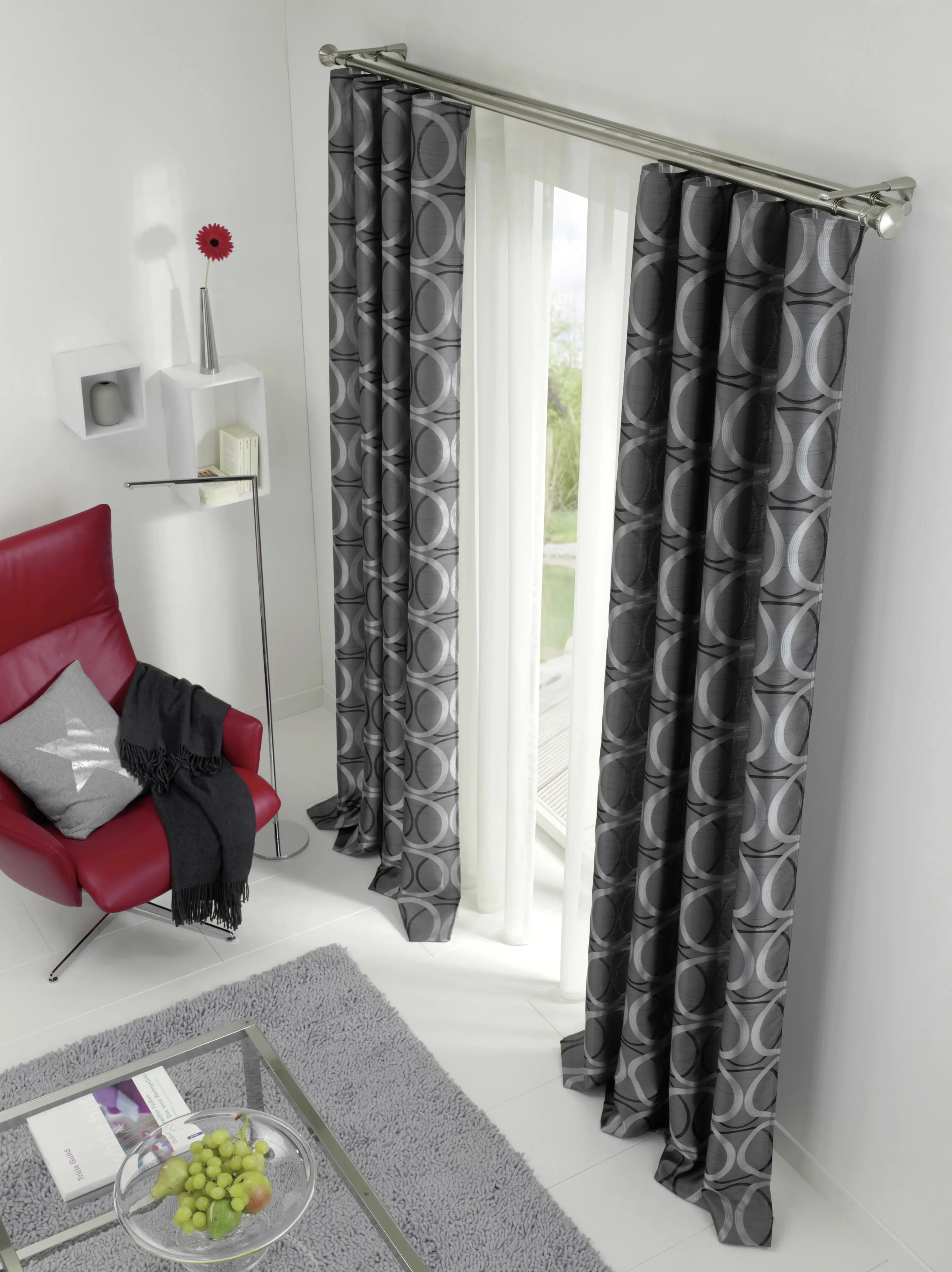 Gardinia Gardinenstange Innenlauf Windsor Ø 25 mm edelstahl-optik 240 cm