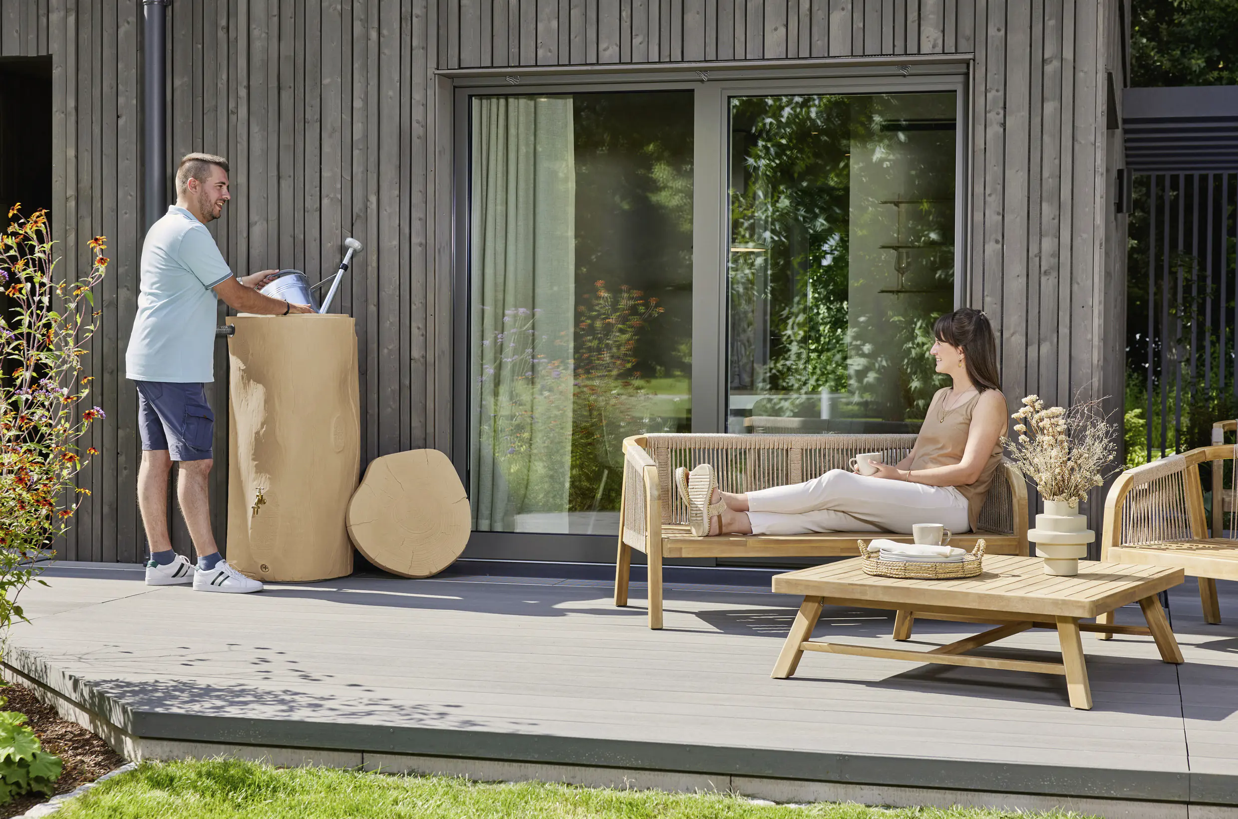 Garantia Regenspeicher Woodstock Baumstamm rund 250 L