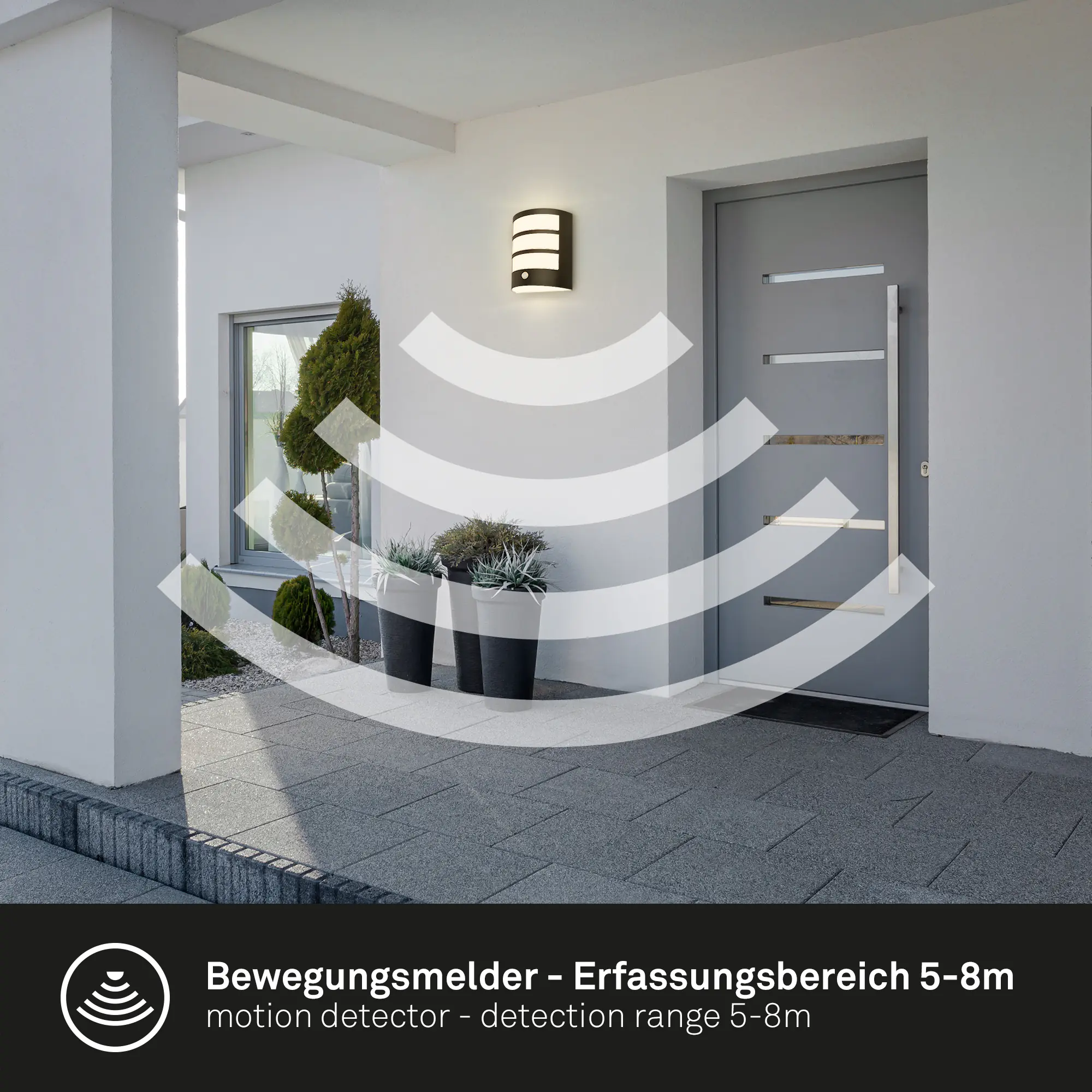 Briloner LED Akku-Außenwandleuchte 5,8W schwarz Bewegungssensor warmweiß Briloner LED Akku-Außenwandleuchte 5,8W schwarz Bewegungssensor warmweiß