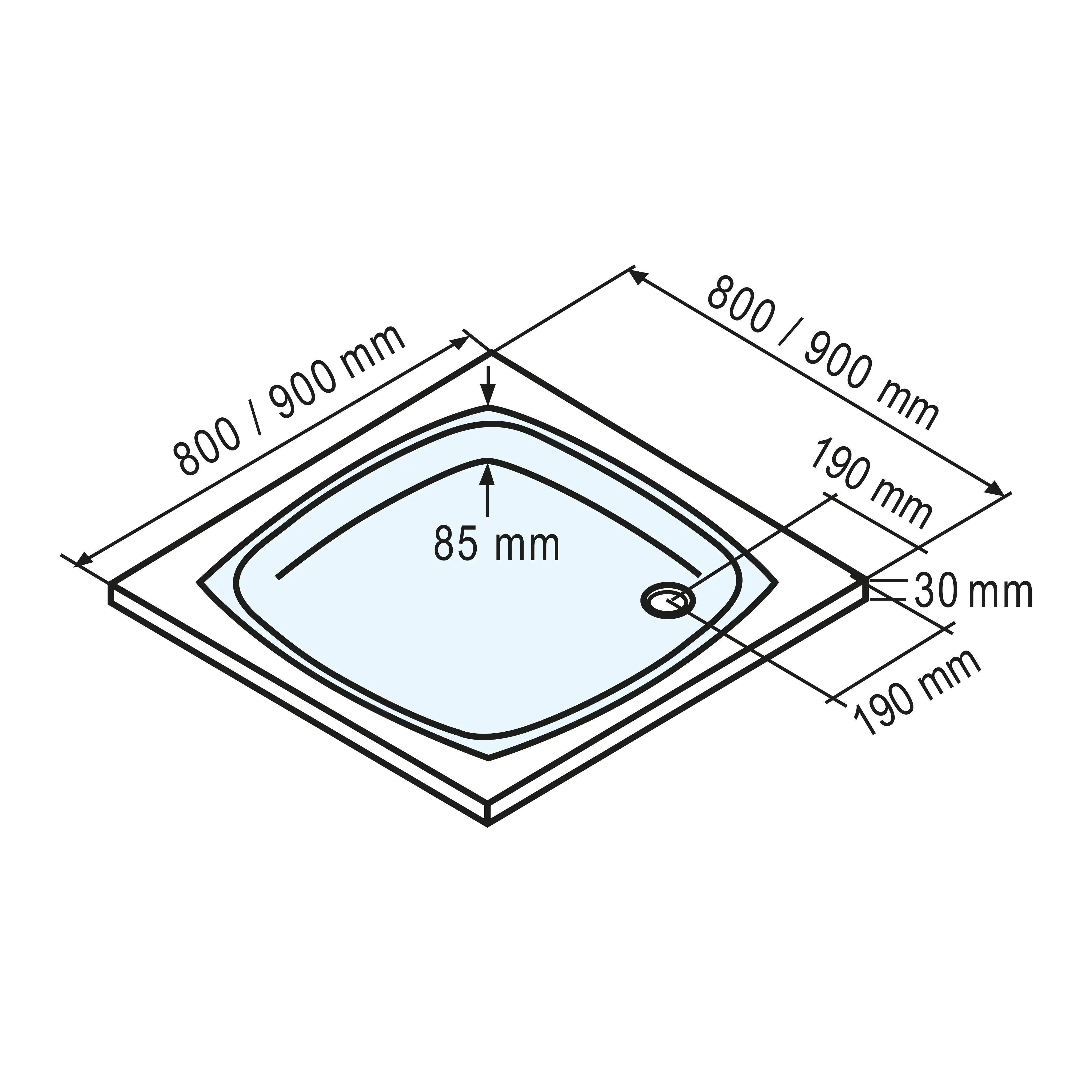Schulte Duschwanne Sanitär-Acryl 90 x 90 cm alpinweiß