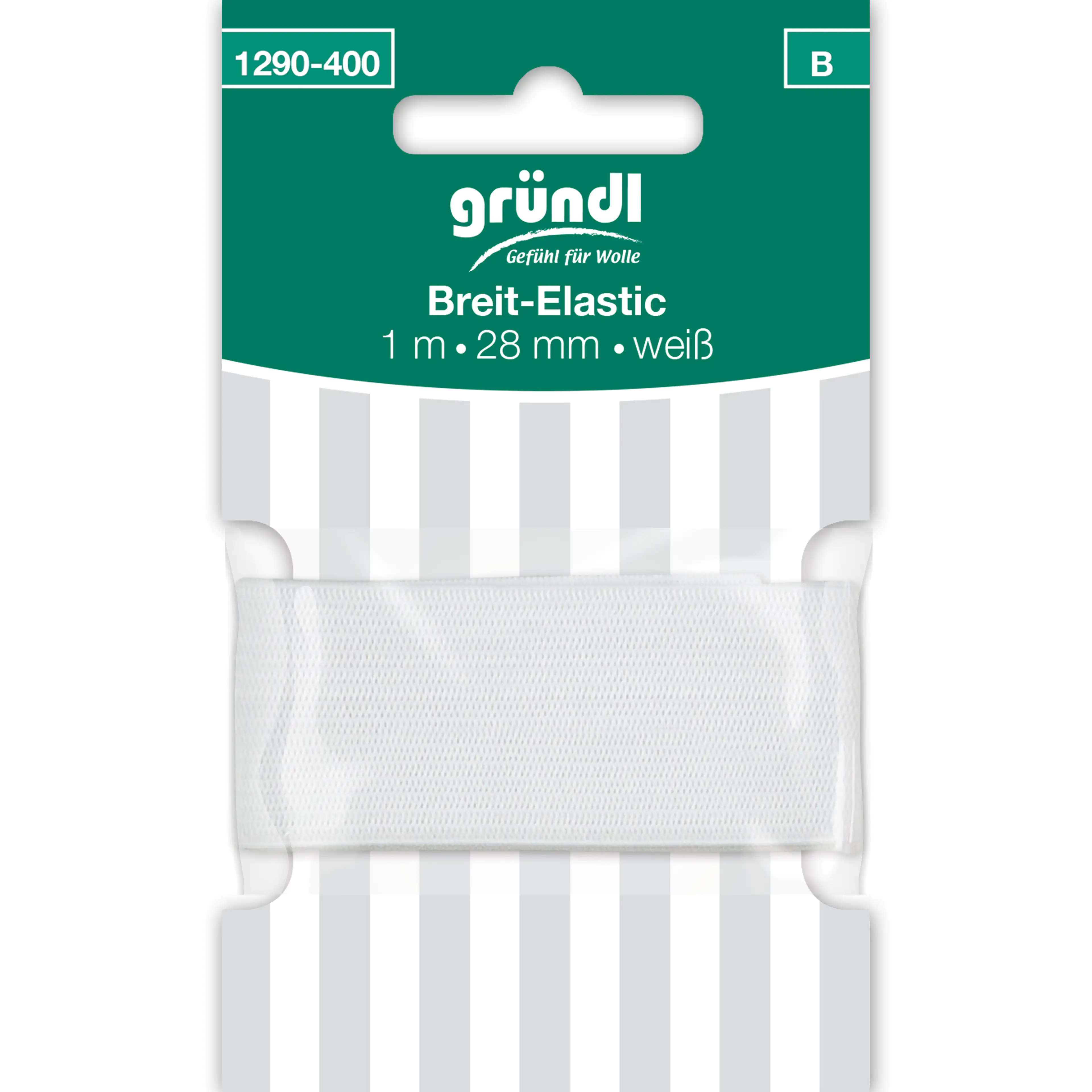 Gründl Breit-Elastic weiß 28 mm x 1 m