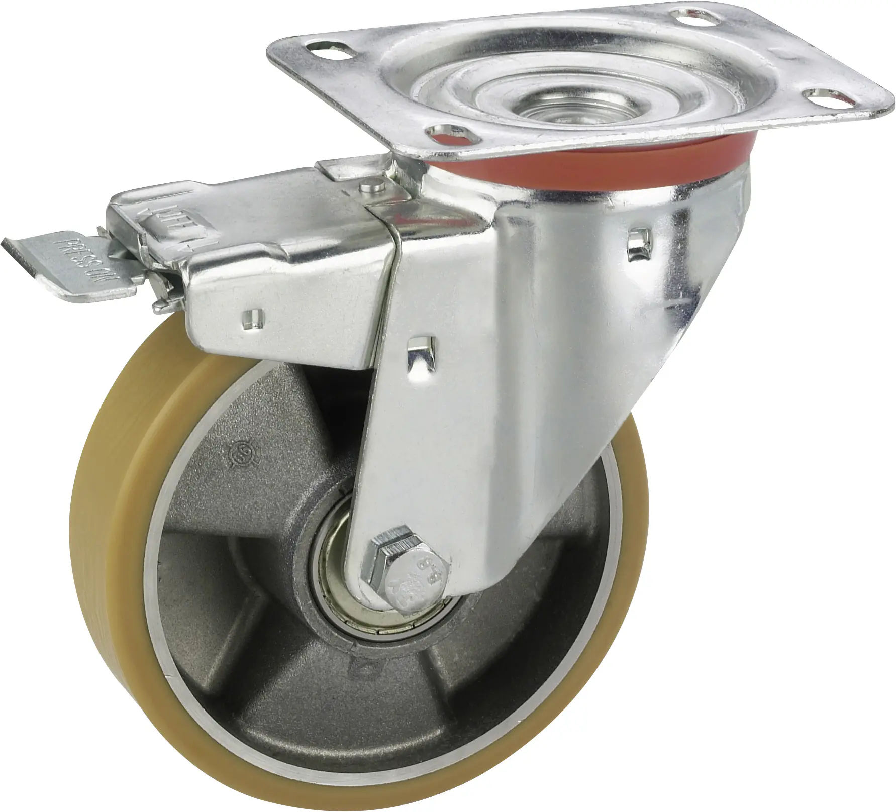 Geräte-Lenkrolle mit Totalfeststeller 100 x 30 mm Tragkr. 200 kg