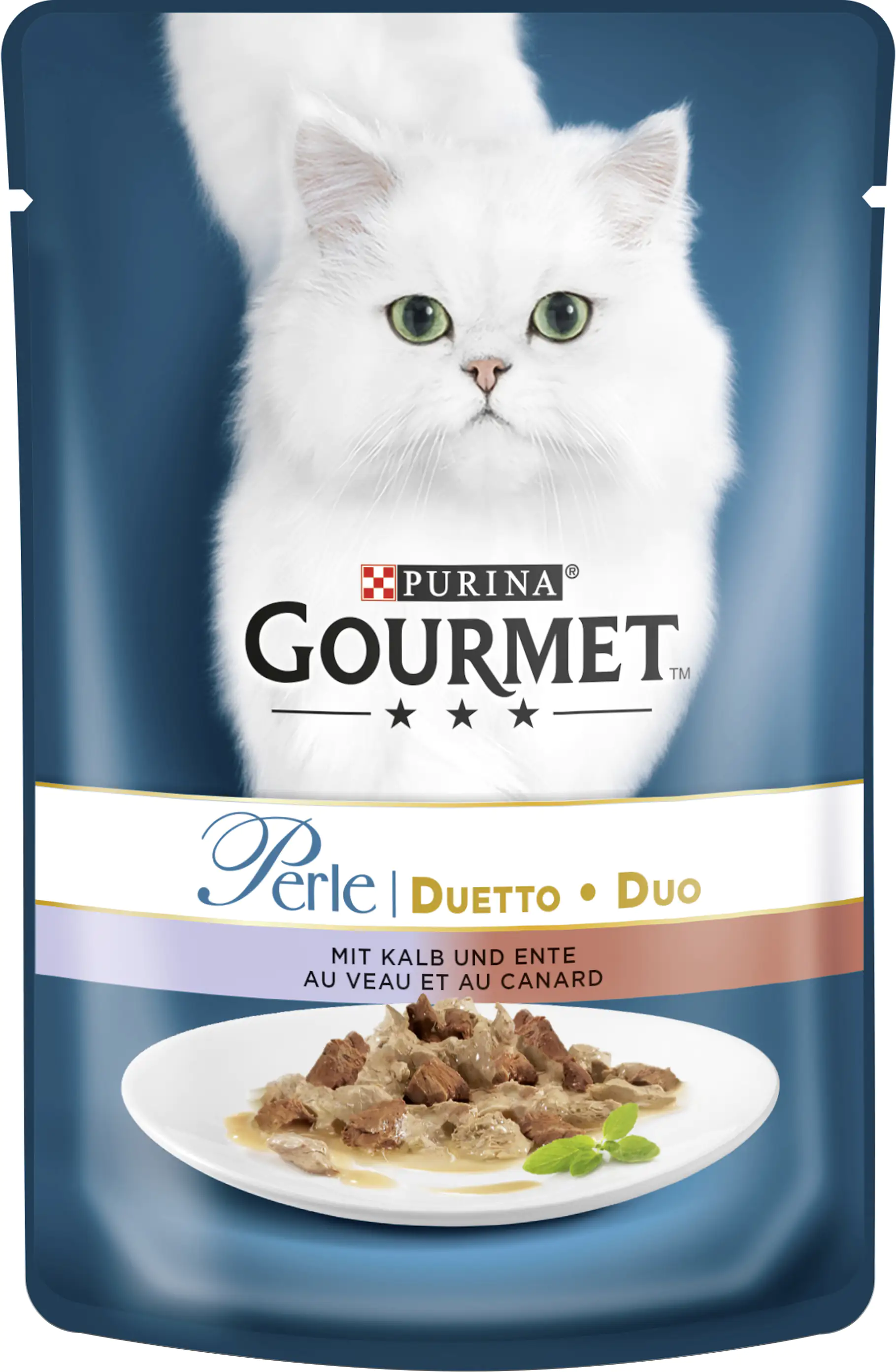 7613033579158_1956496 Gourmet Perle Duetto mit Kalb & Ente 85 g