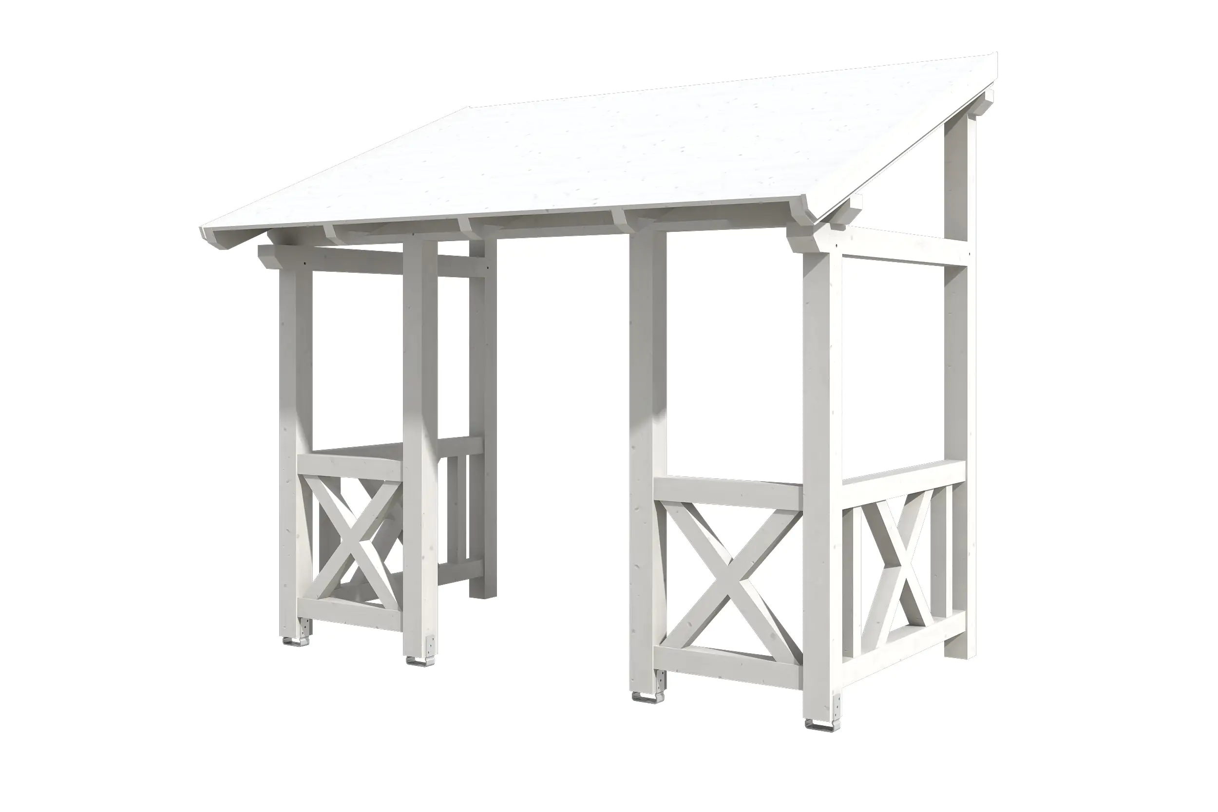 SKAN HOLZ Vordach Paderborn Typ 7 336 x 202 cm, lasiert in Weiß