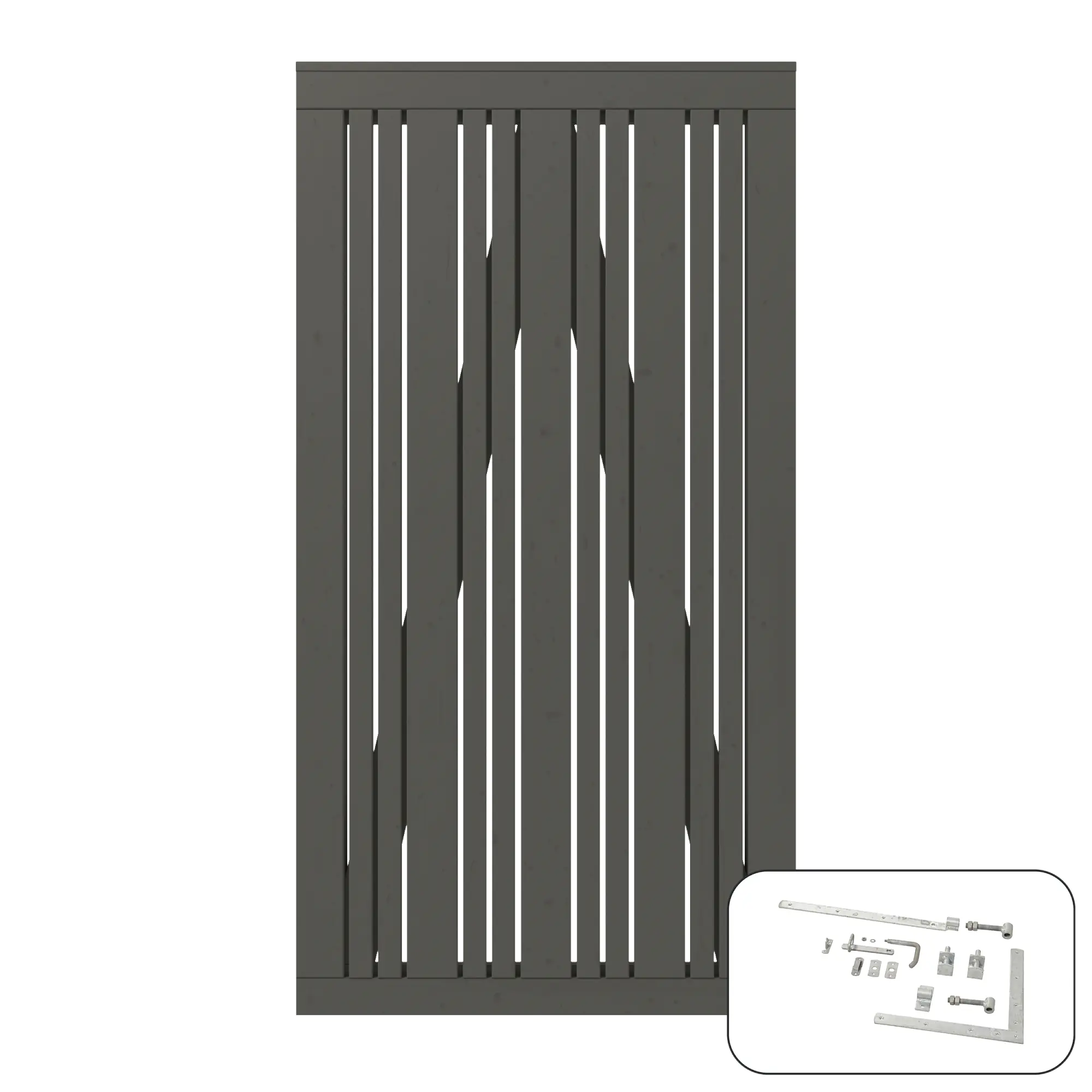 Plus Einzeltor Tangent inkl. Beschläge 95 x 180 cm umbragrau fungizidbehandelt