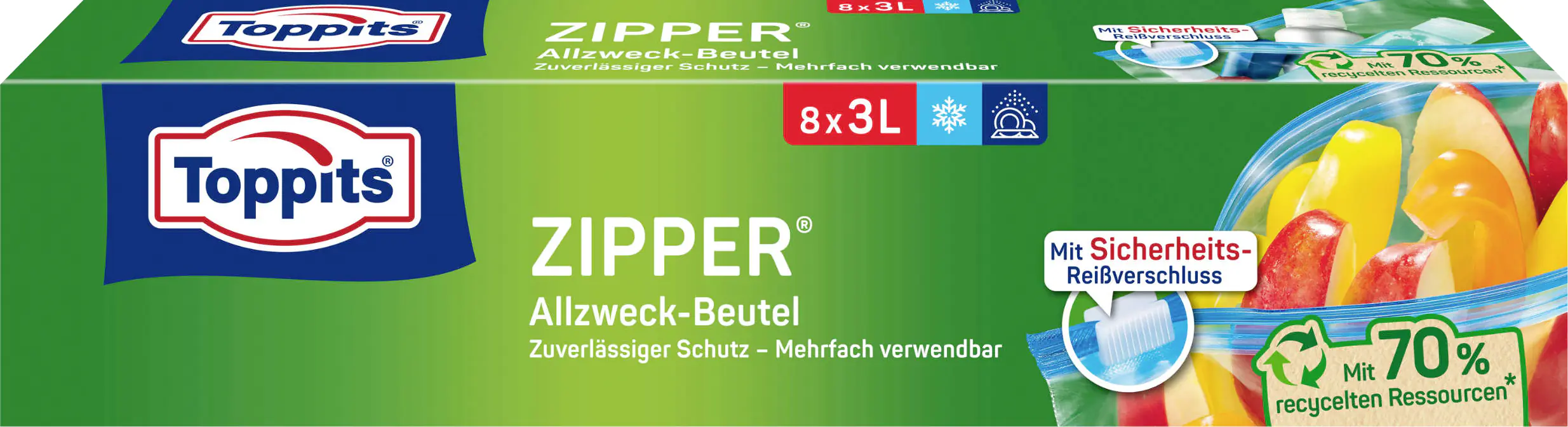 Toppits Allzweckbeutel 3 L, 8 Stück