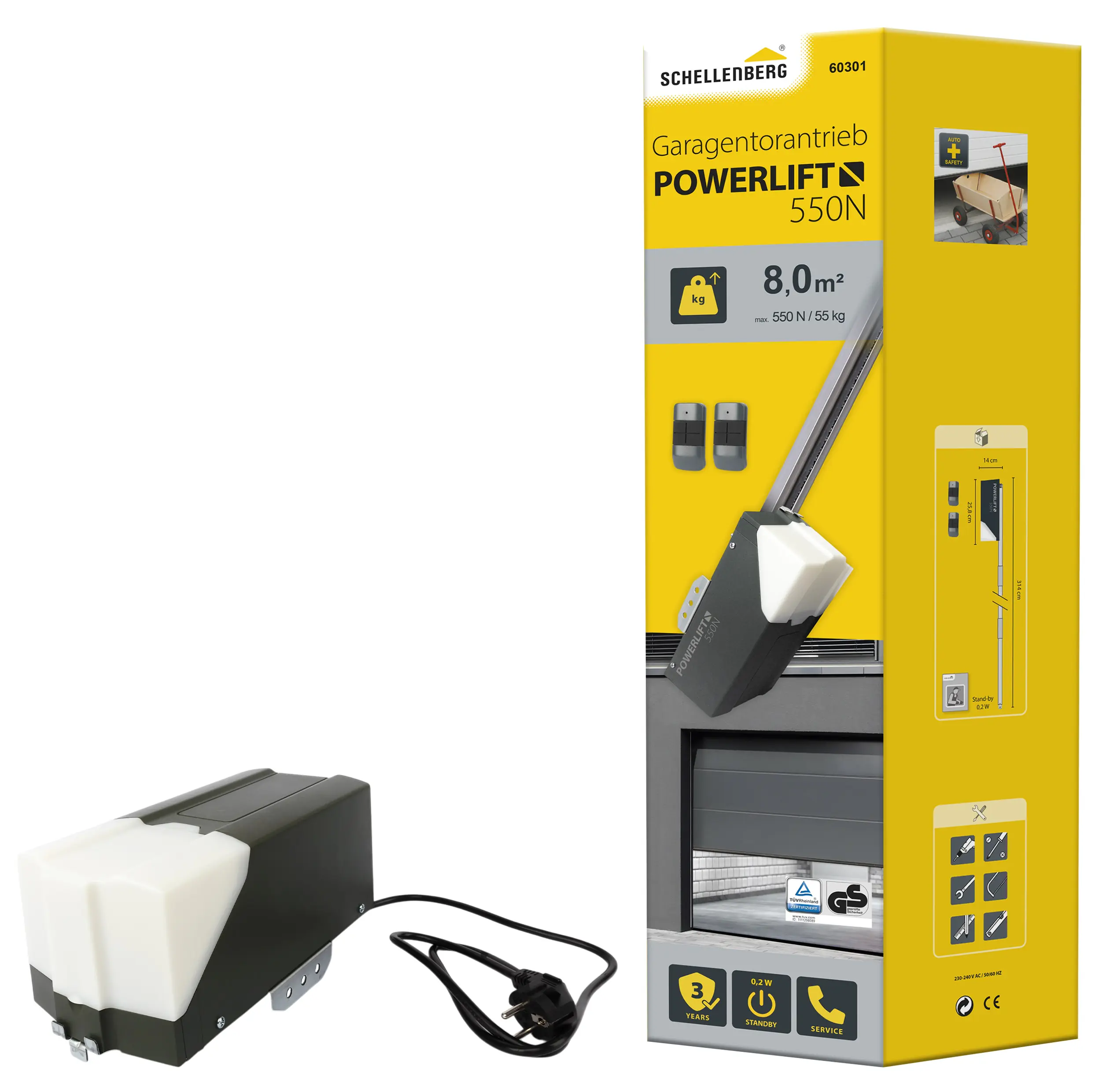 Schellenberg Garagentorantrieb Powerlift 550 N inkl. 2 Handsender