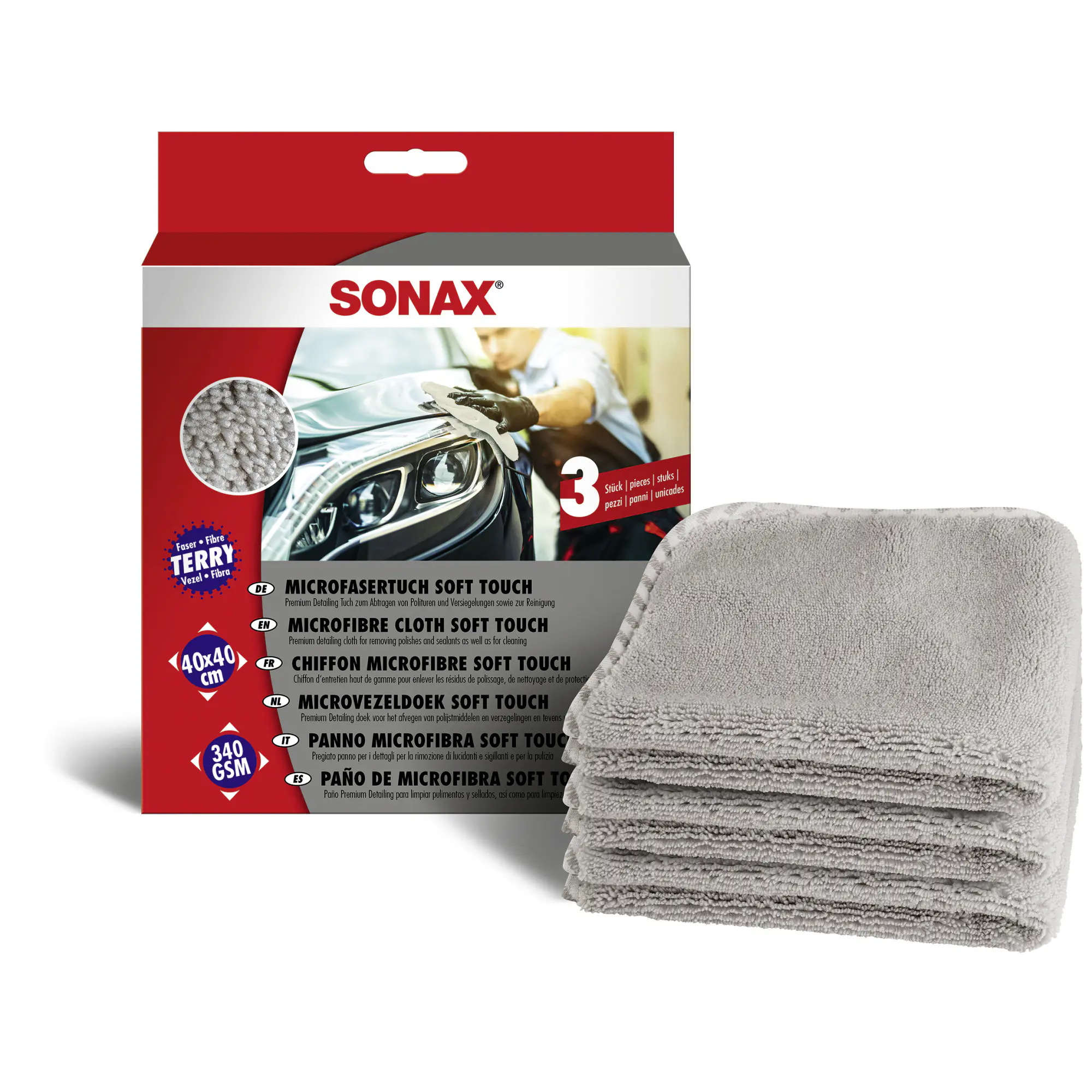 Sonax MikrofaserTrockentuch soft touch 40x40cm 3 Stück Sonax MikrofaserTrockentuch soft touch 40x40cm 3 Stück