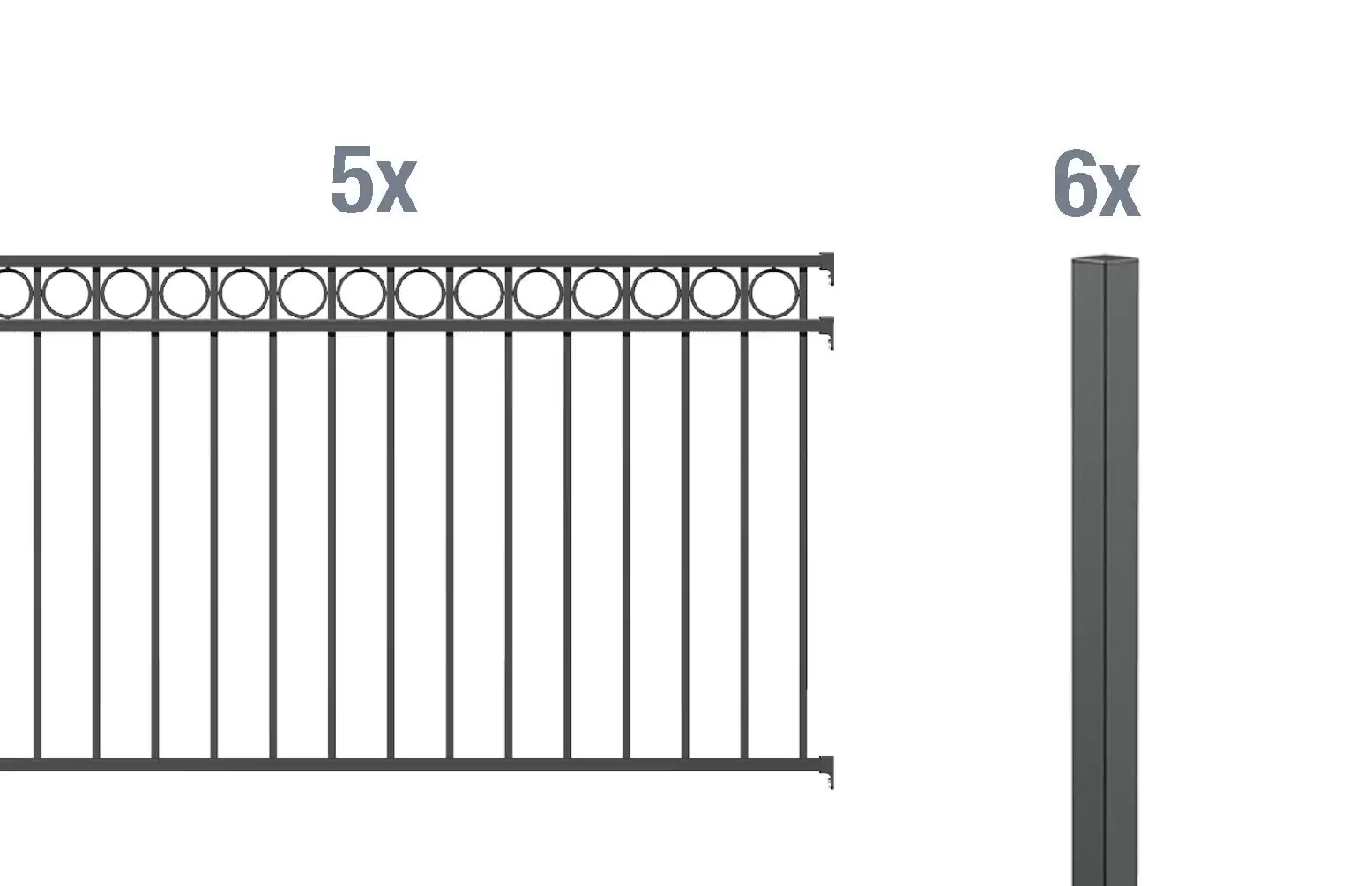 Alberts Komplettset Zaun Circle 10 m 120 cm anthrazit zE