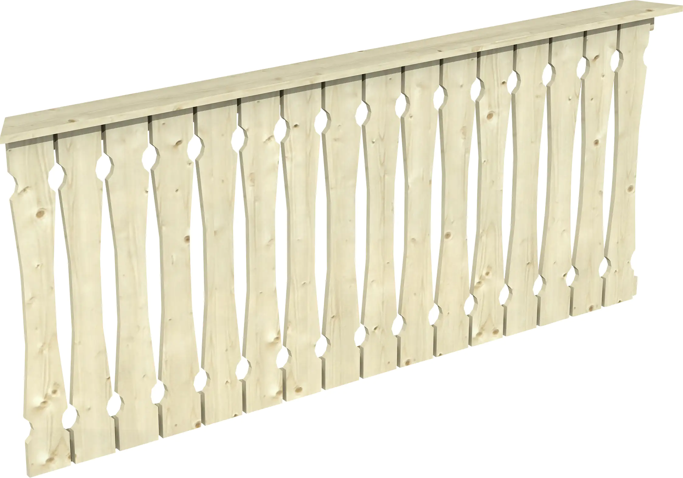 SKAN HOLZ Brüstung Balkonschalung 210 x 96 cm, Fichte, natur