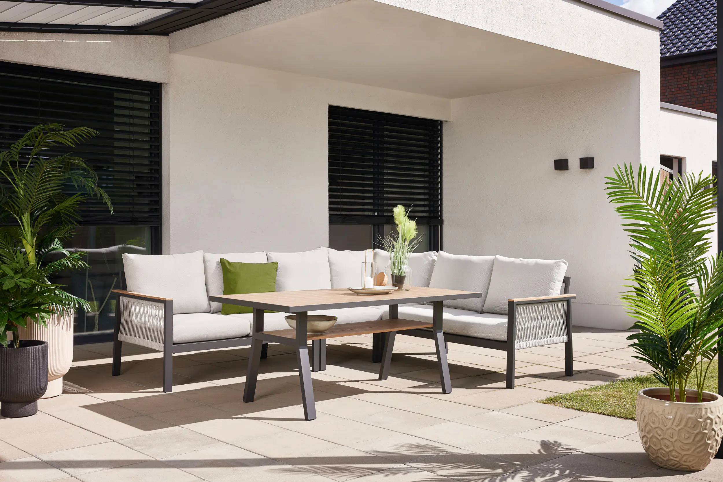 Primaster Gartenmöbel-Set Kos Aluminium in Holzoptik