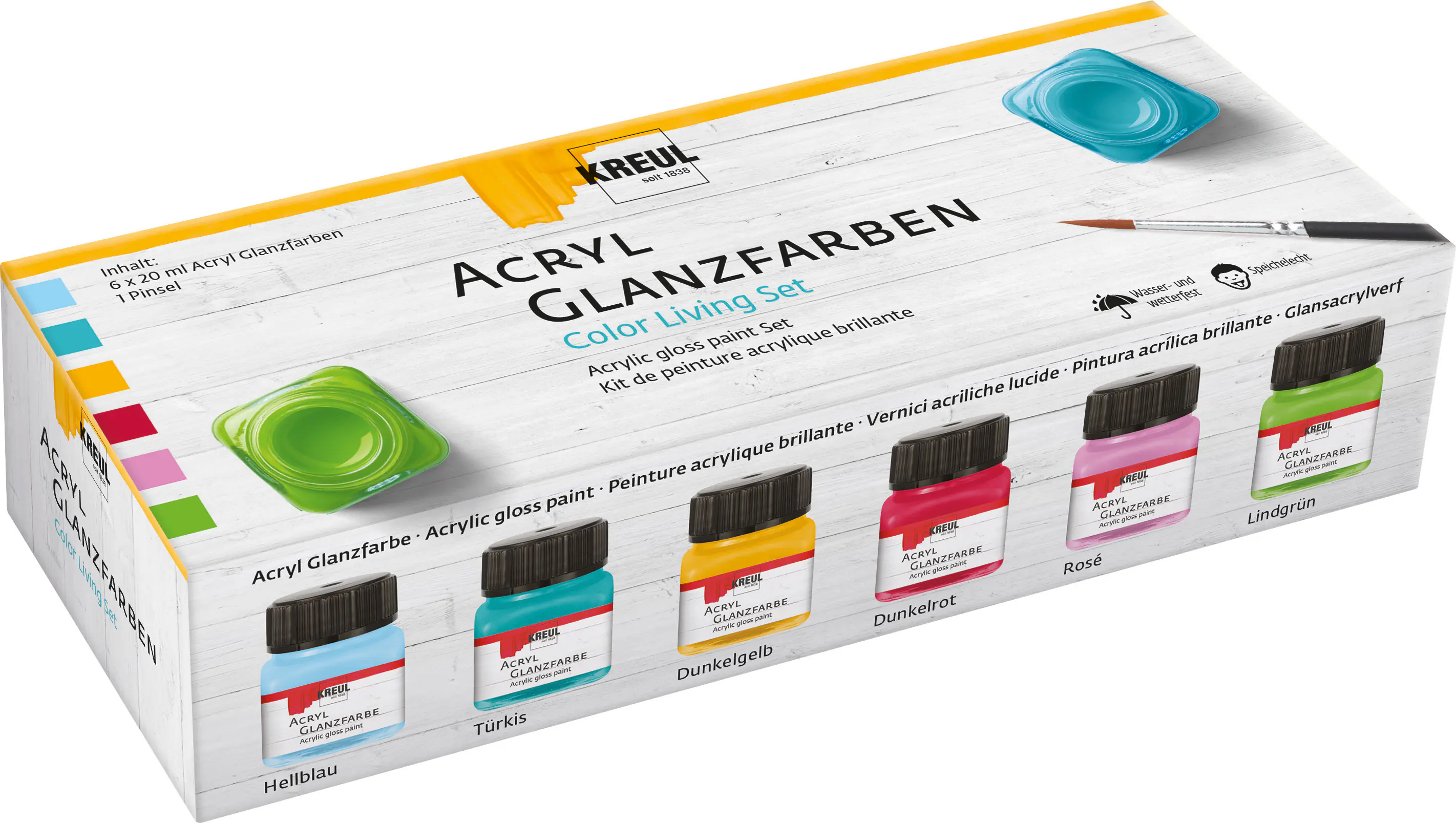 Kreul Acryl Glanzfarben Set Color Living 6 x 20 ml