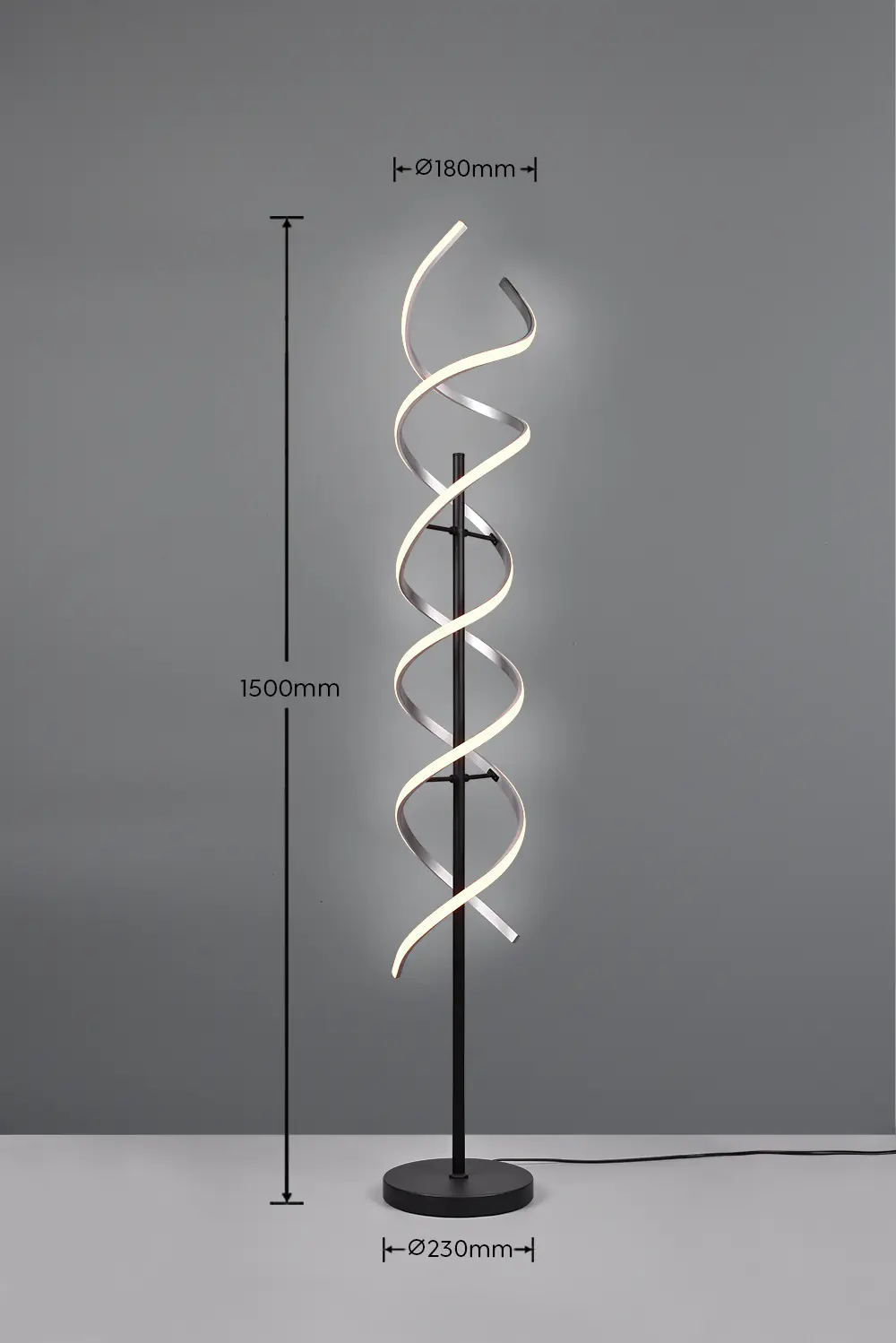 Trio LED-Stehleuchte Sequence Ø 23 x 150 cm warmweiß-neutralweiß alu gebürstet dimmbar