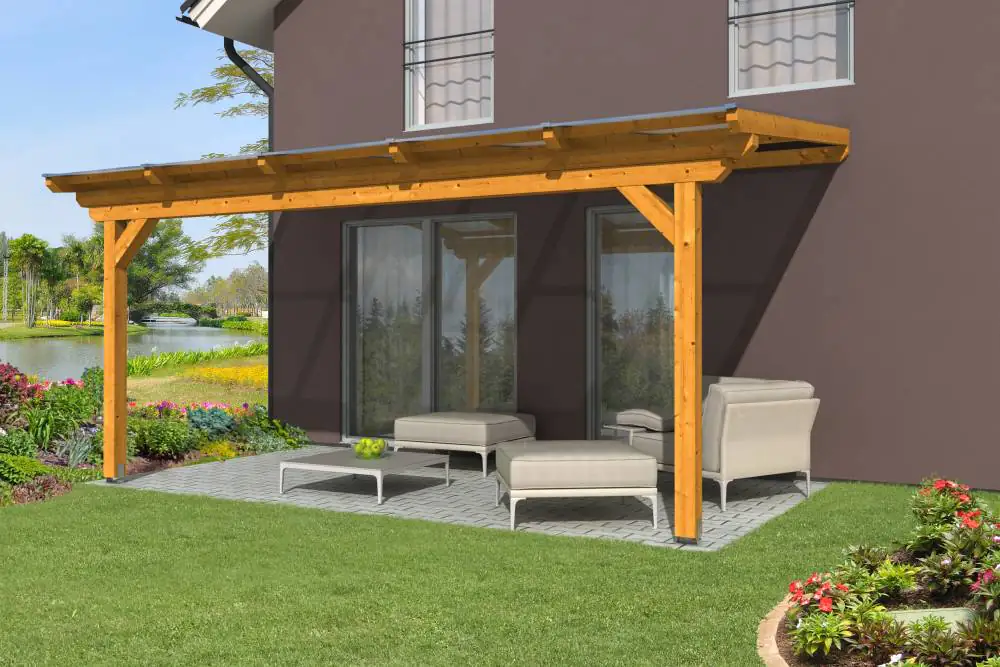 SKAN HOLZ Terrassenüberdachung Ancona 541 x 250 cm Leimholz SKAN HOLZ Terrassenüberdachung Ancona 541 x 250 cm Leimholz