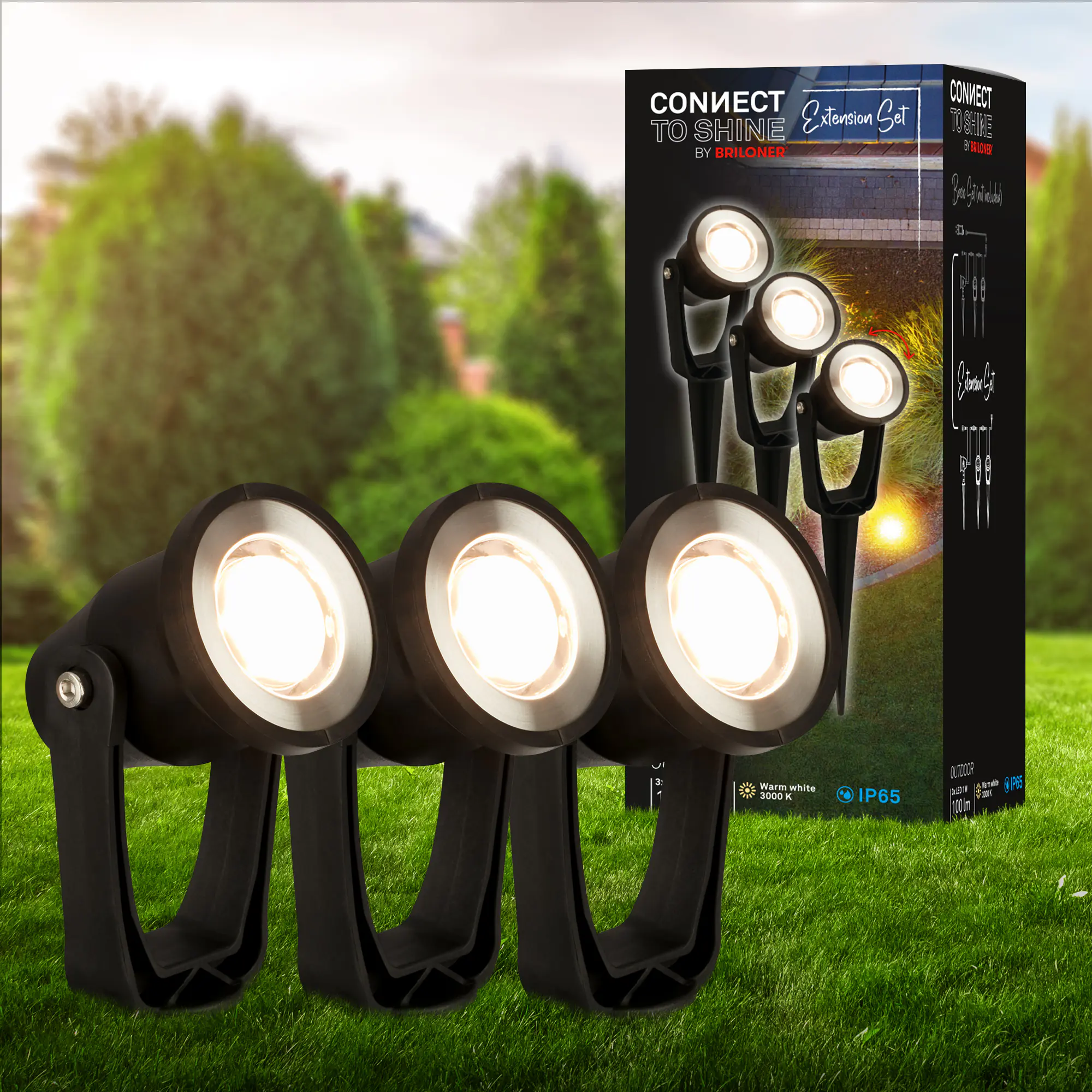 Briloner LED Wegeleuchte Lilis Connect to Shine 3er Erweiterungsset 3x1W warmweiß Briloner LED Wegeleuchte Lilis Connect to Shine 3er Erweiterungsset 3x1W warmweiß