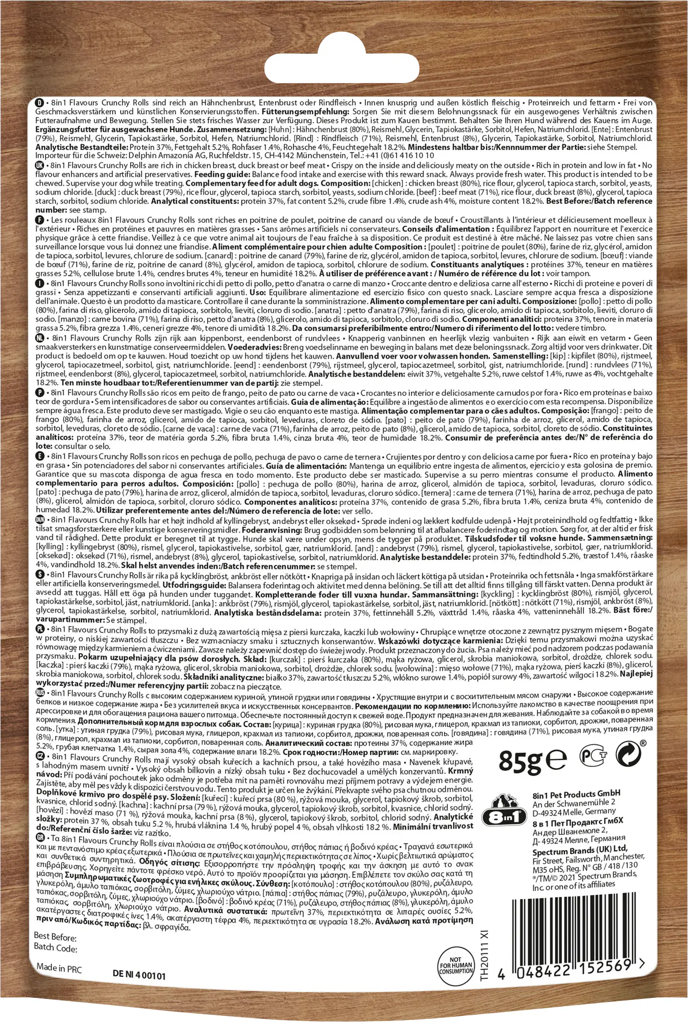 8in1 Hundeleckerli Crunchy Rolls 85 g