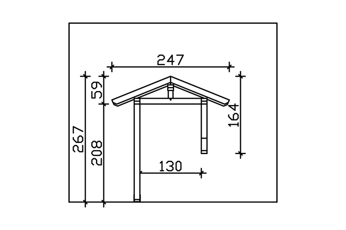 SKAN HOLZ Vordach Siegen Typ 3 247 x 116 cm, lasiert in Schiefergrau