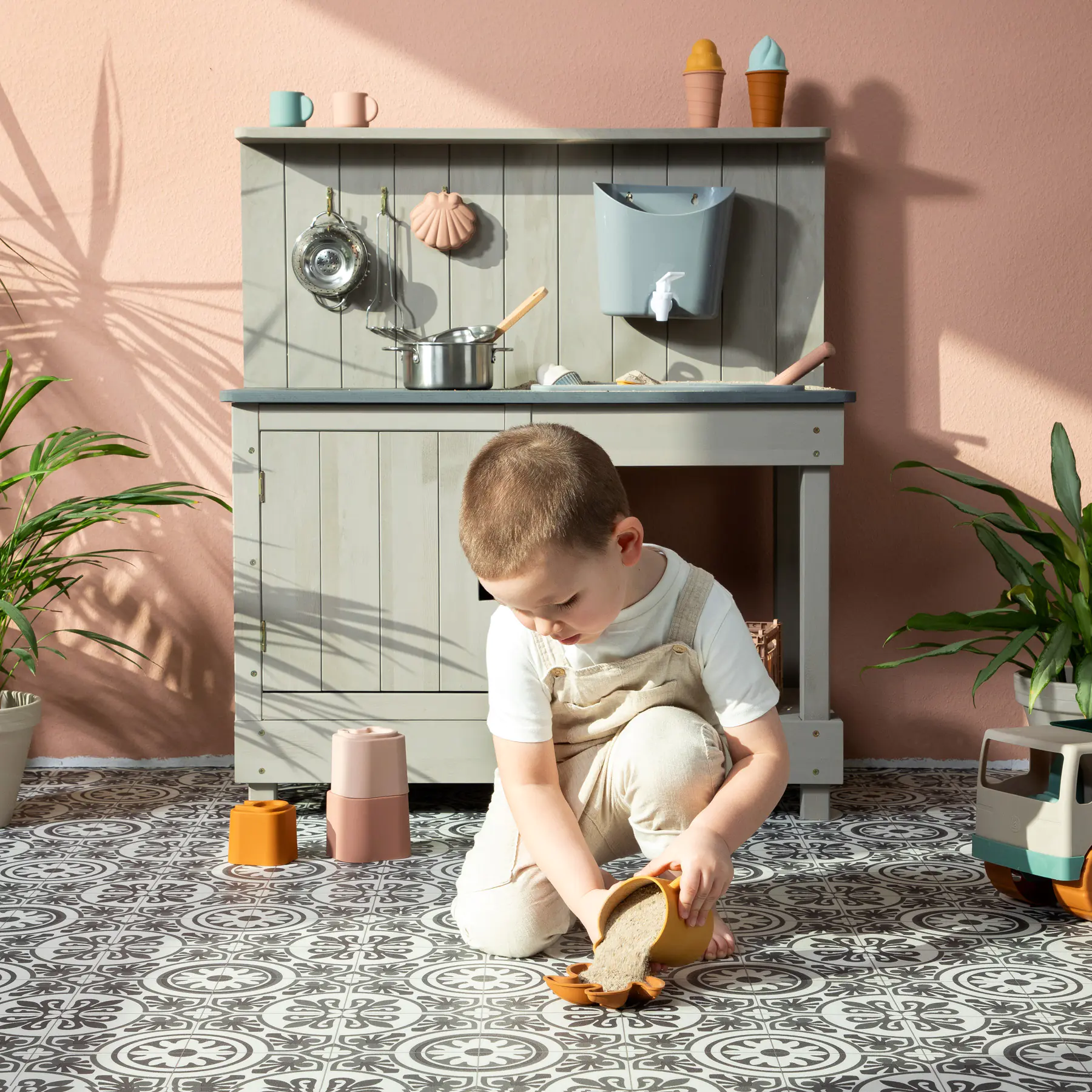 Muddy Buddy Matschküche Mud Expert 80 x 40 x 90 cm warmgrau