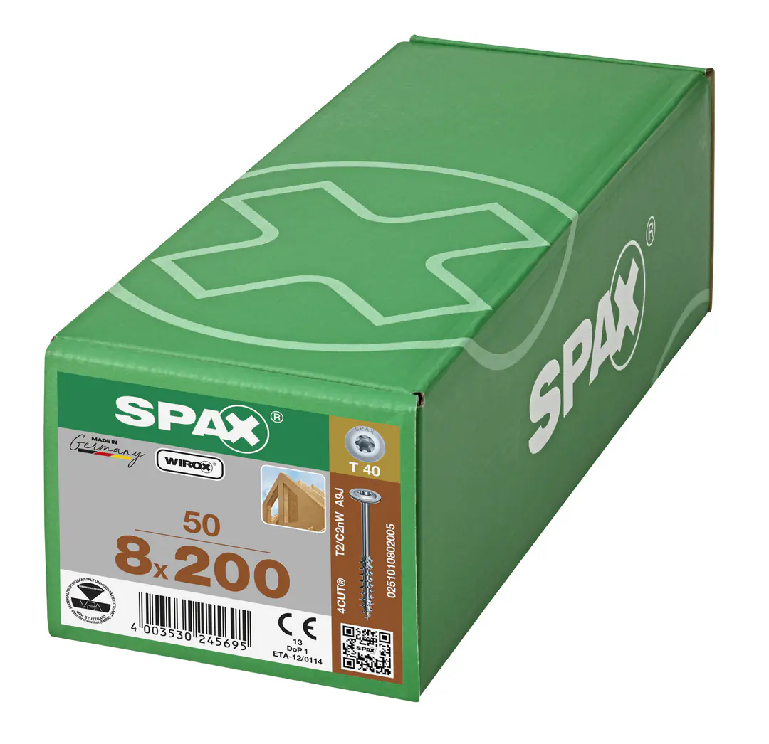 Spax Holzbauschrauben 8.0 x 200 mm TX 40 Tellerkopf - 50 Stk.
