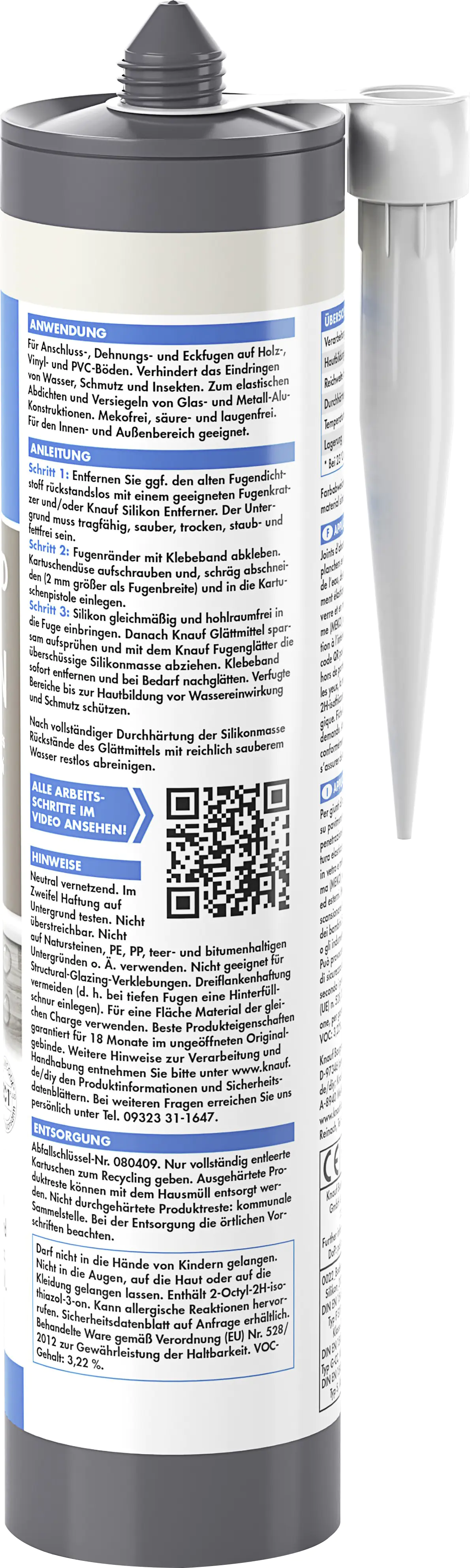 Knauf Boden- & Fenster Silikon 300 ml manhattan 