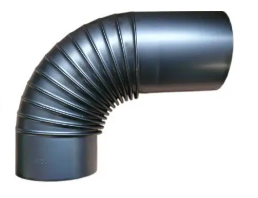 FireFix Ofenrohrbogen 90°, Ø 120 mm, mit Verlängerung, gebläut