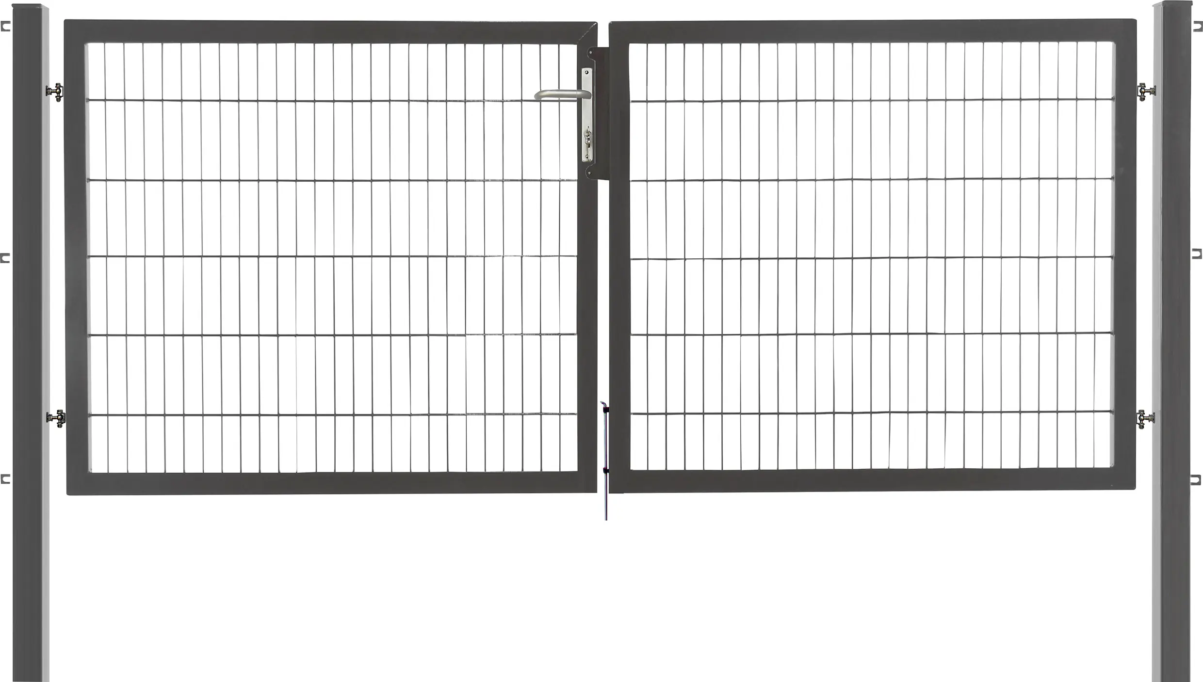 Floraworld Gartentor doppelflügelig Premium inkl. 2 Pfosten 300 x 120 cm anthrazit