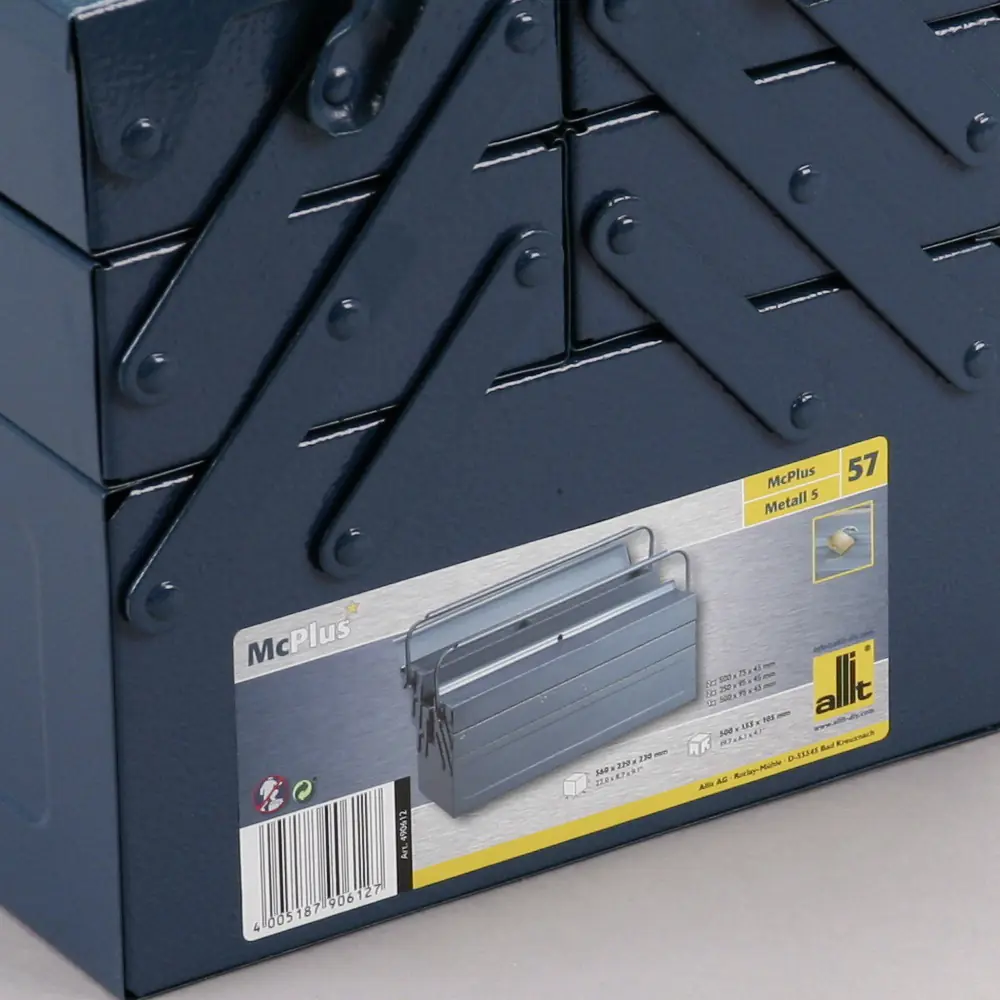 Allit Werkzeugkasten Stahlblech McPlus Metall 5/47 blau ohne Inhalt